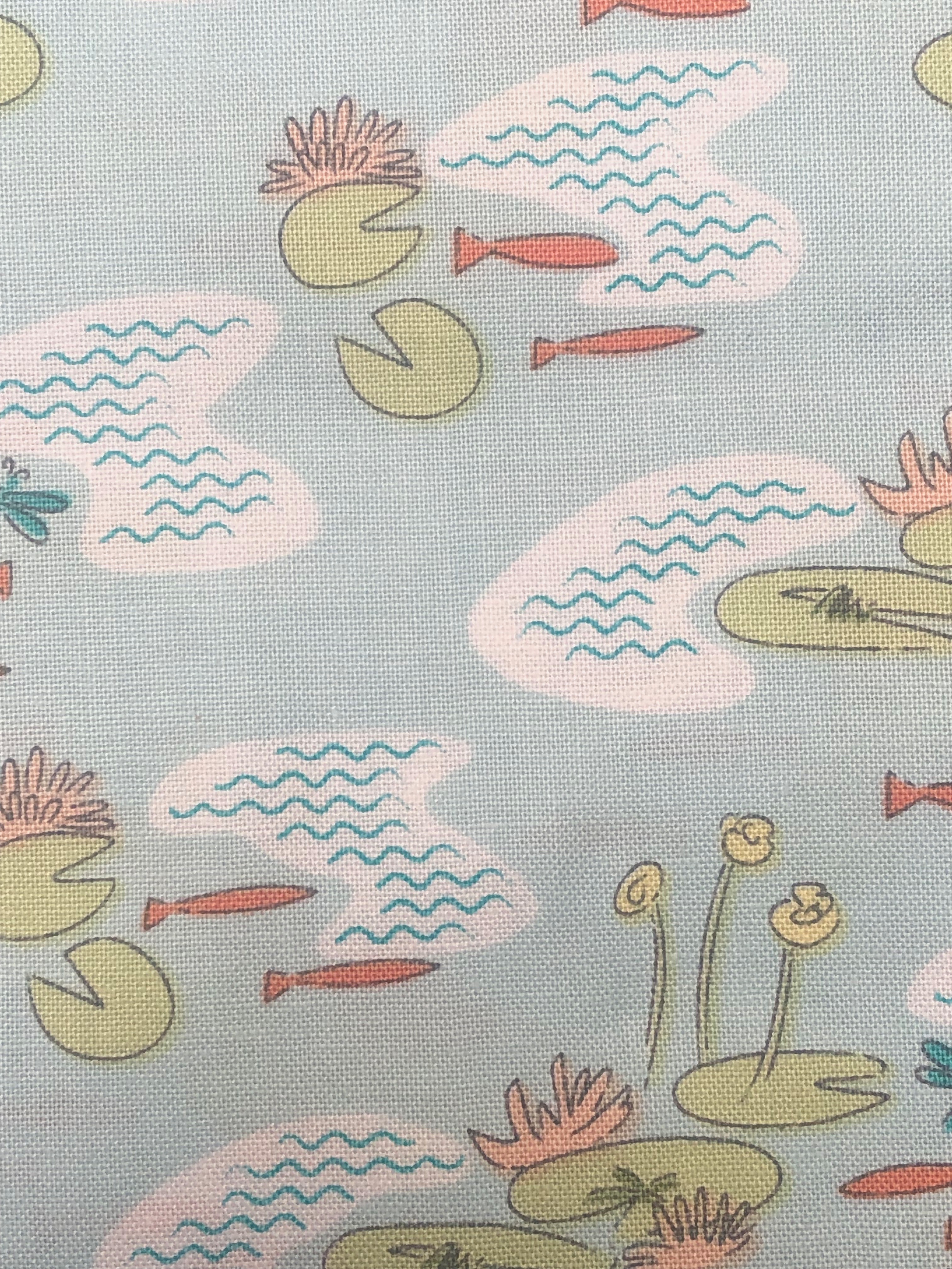 Wide Debbie Shore Cottage Garden Lily Pad Fabric 100/% Soft Cotton 44/" 112cm