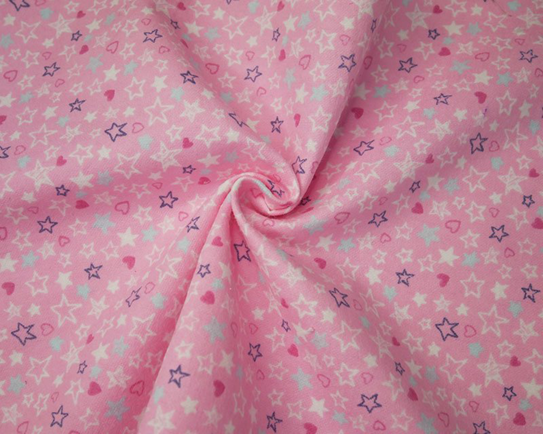 Brushed Cotton Fabric Small Flowers Flannel Super Soft On Both Sides Butterfly