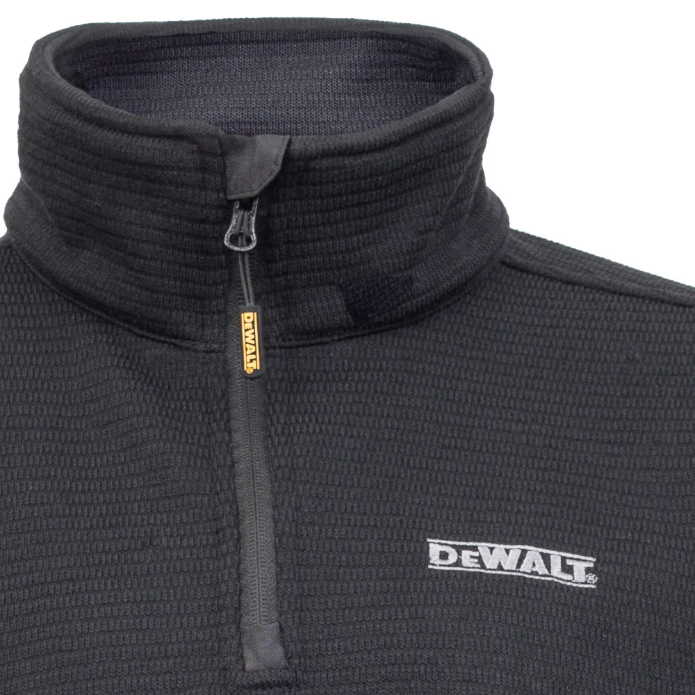 Dewalt Mens Quarter 1//4 Zip Breathable Tech Work Performance Black Jacket Pro