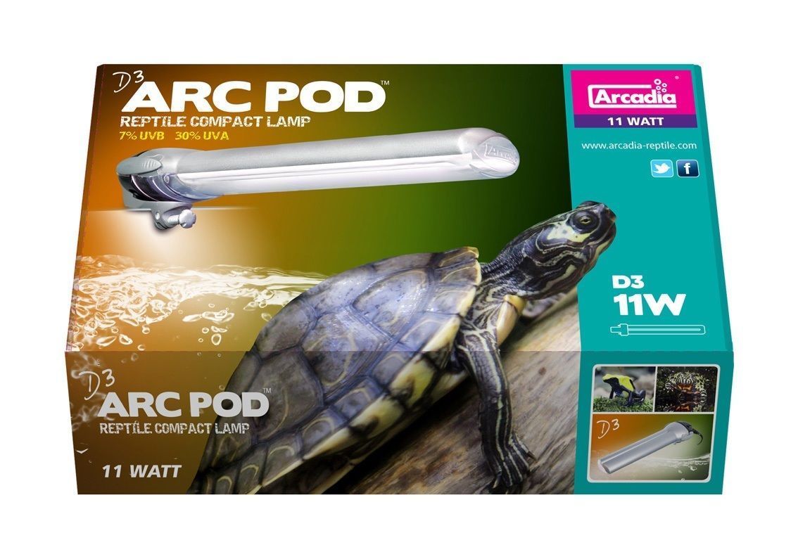 ARCADIA D3 ARC POD REPTILE 11W COMPACT LAMP LIGHT TUBE 7 UVB 30 UVA TERRARIUM eBay