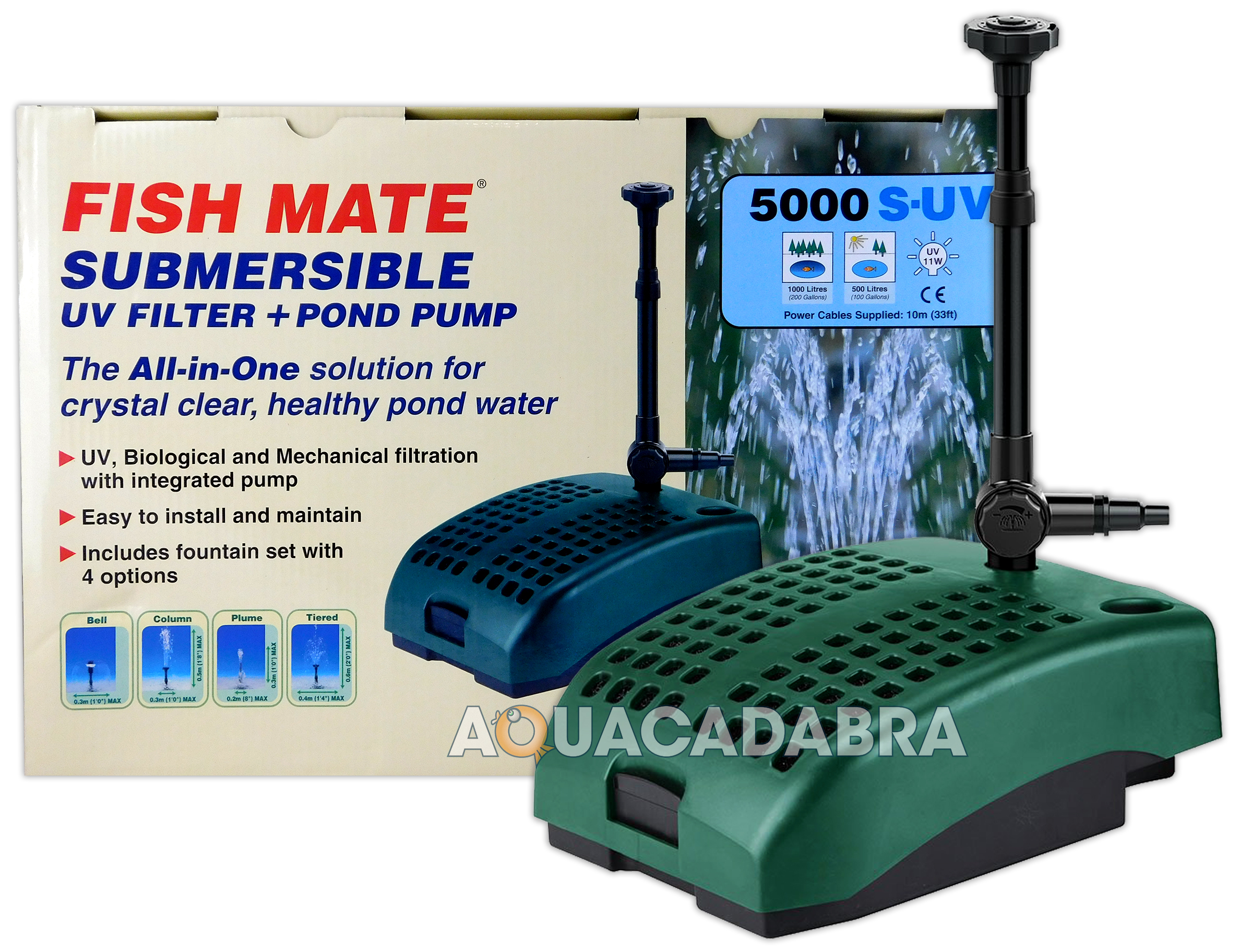 FISH MATE 5000 SUV SUBMERSIBLE UV FILTER & PUMP ALLINONE SYSTEM POND