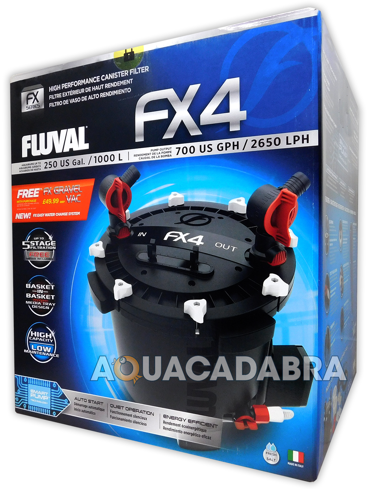 FLUVAL FX4 CANISTER FILTER EXTERNAL FILTRATION MEDIA FISH TANK AQUARIUM