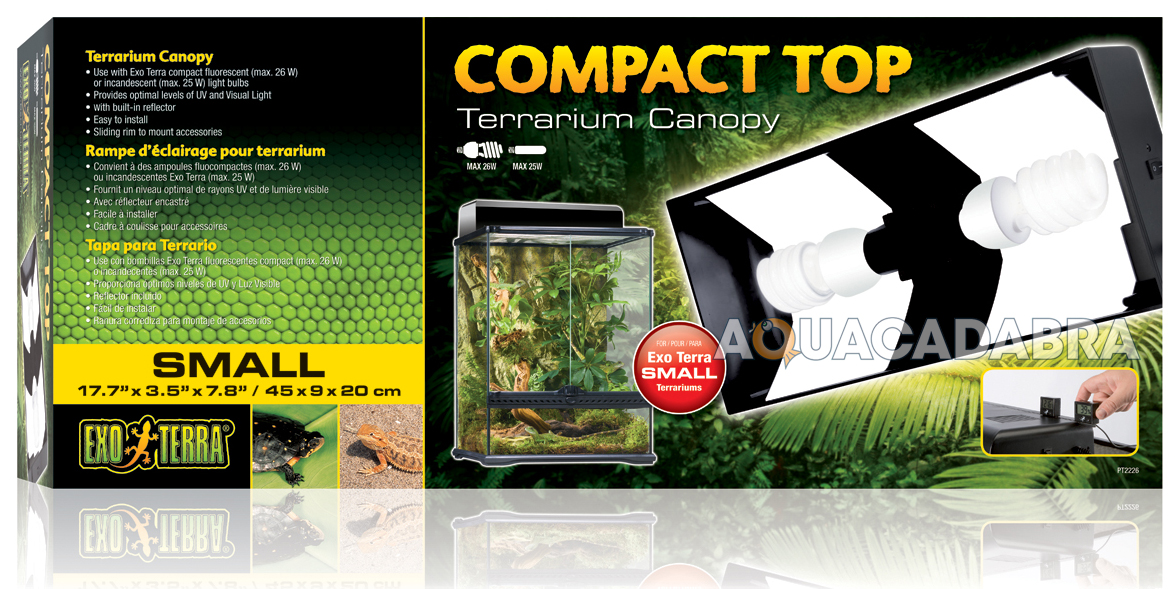 EXO TERRA COMPACT TOPS TERRARIUM CANOPY FLUORESCENT LIGHTING REPTILE LIZARD VIV eBay