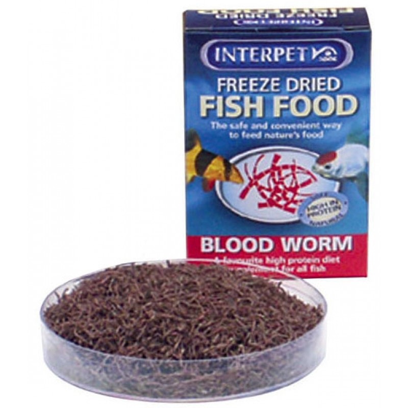 INTERPET FREEZE DRIED FISH FOOD BLOOD WORM RED PROTEIN DIET ALL FISH