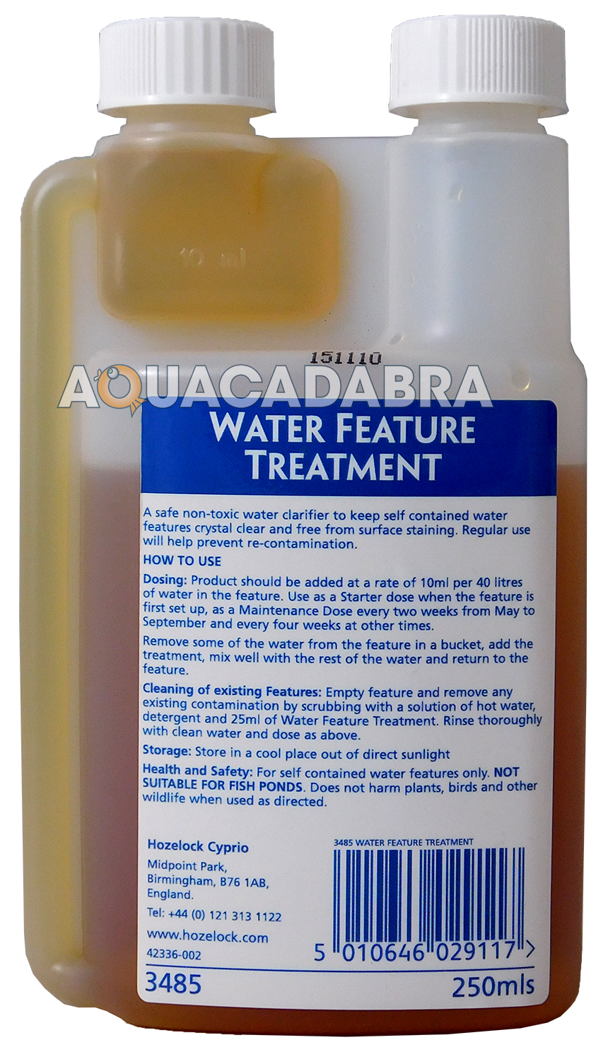 hozelock water feature treatment 250ml 3485 treatment hozelock water feature treatment 250ml 3485 treatment