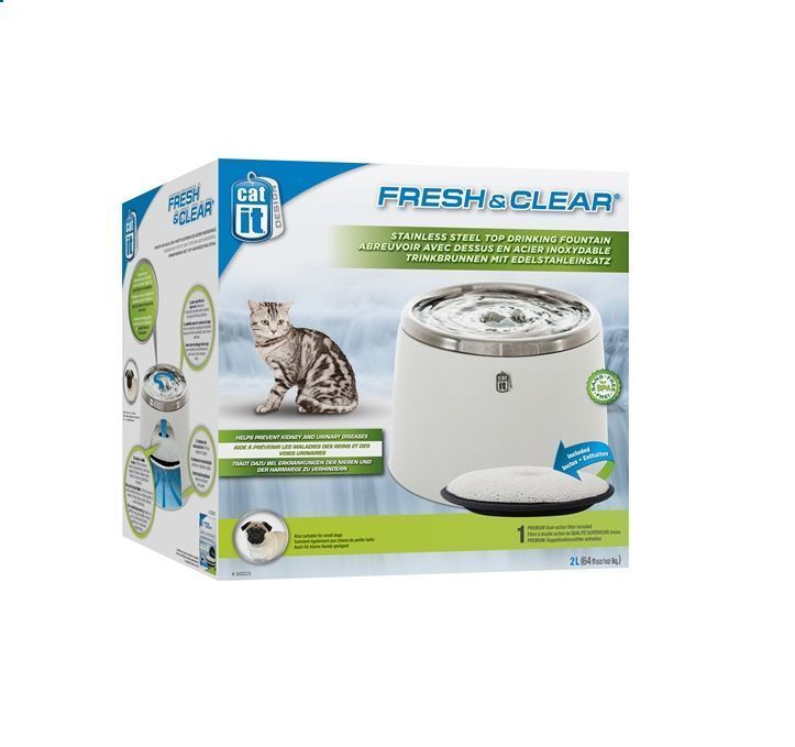 CATIT SENSES CAT FRESH & CLEAN STAINLESS STEEL WATER FOUNTAIN KITTEN