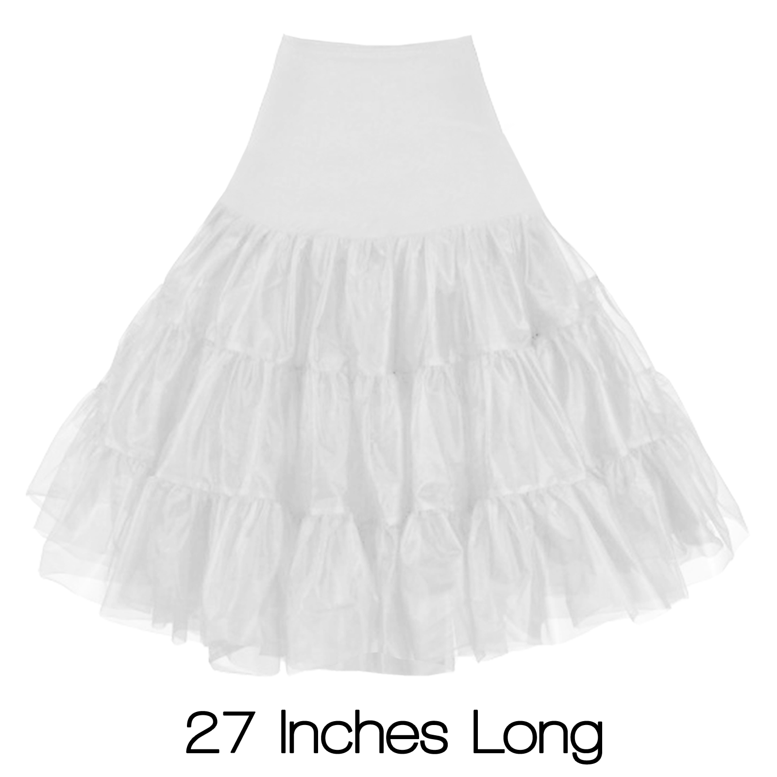 27" Long Vintage Soft Net 50s 60s Prom Rockabilly Dress Petticoat Skirt