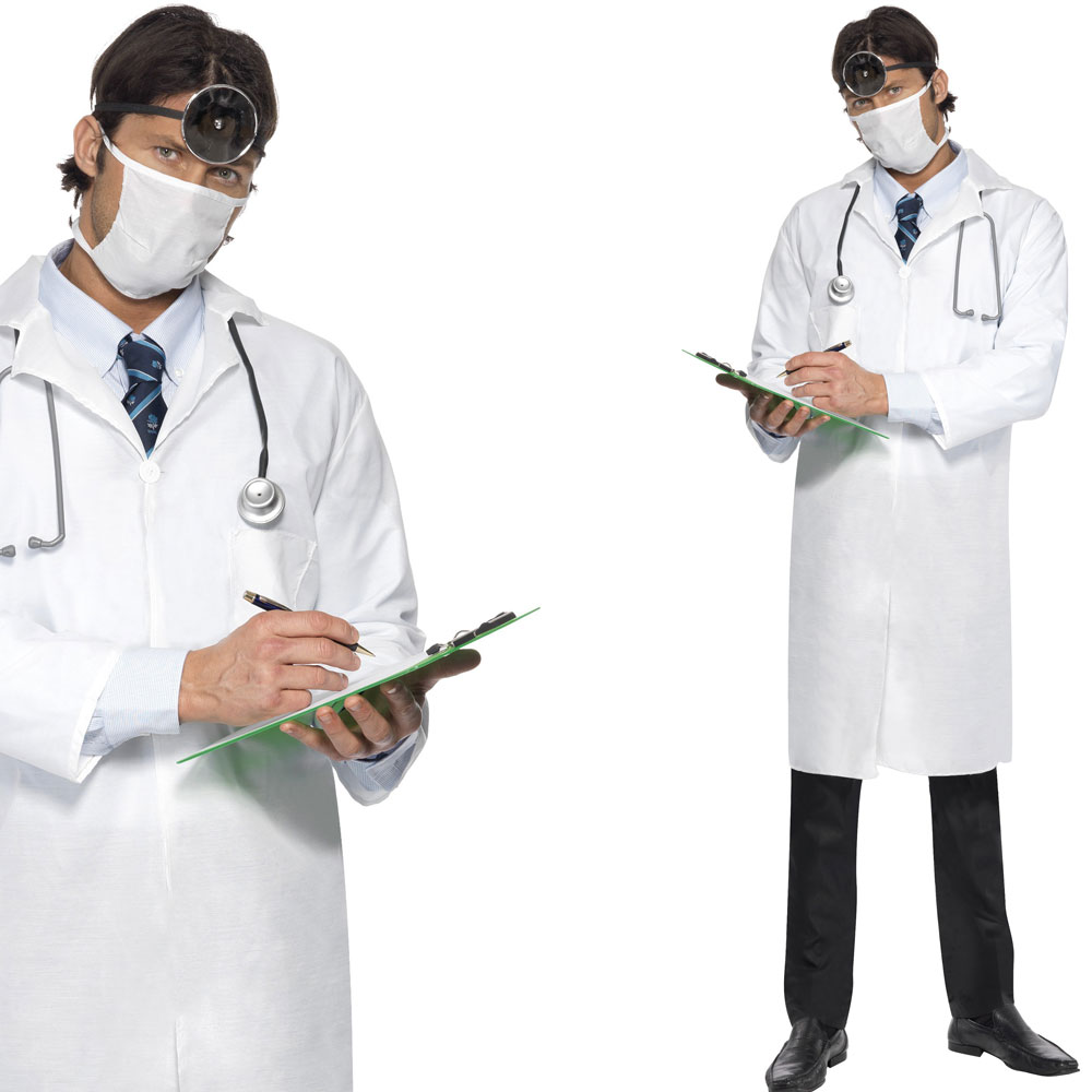 Men’s Surgeon / Doctor Fancy Dress Costume Set White Lab Coat and