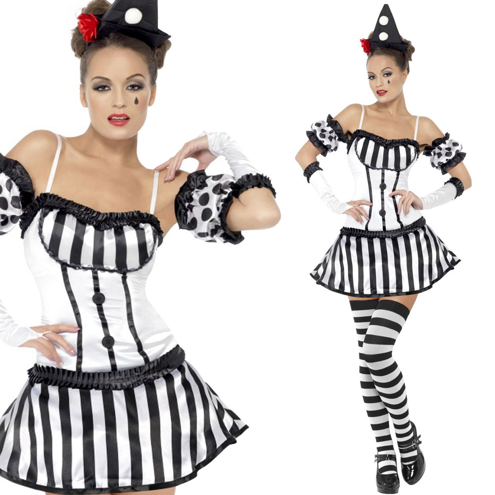 Scary Clown Costume Halloween Circus Horror Fancy Dress Bo Bo 