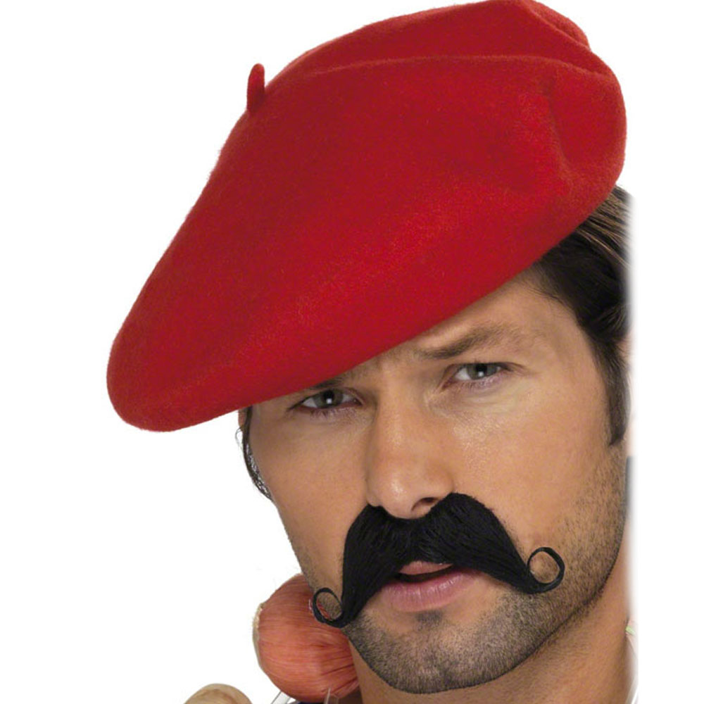 Black Beret Red Beret Fancy Dress Costume Accessory Frenchman Hat