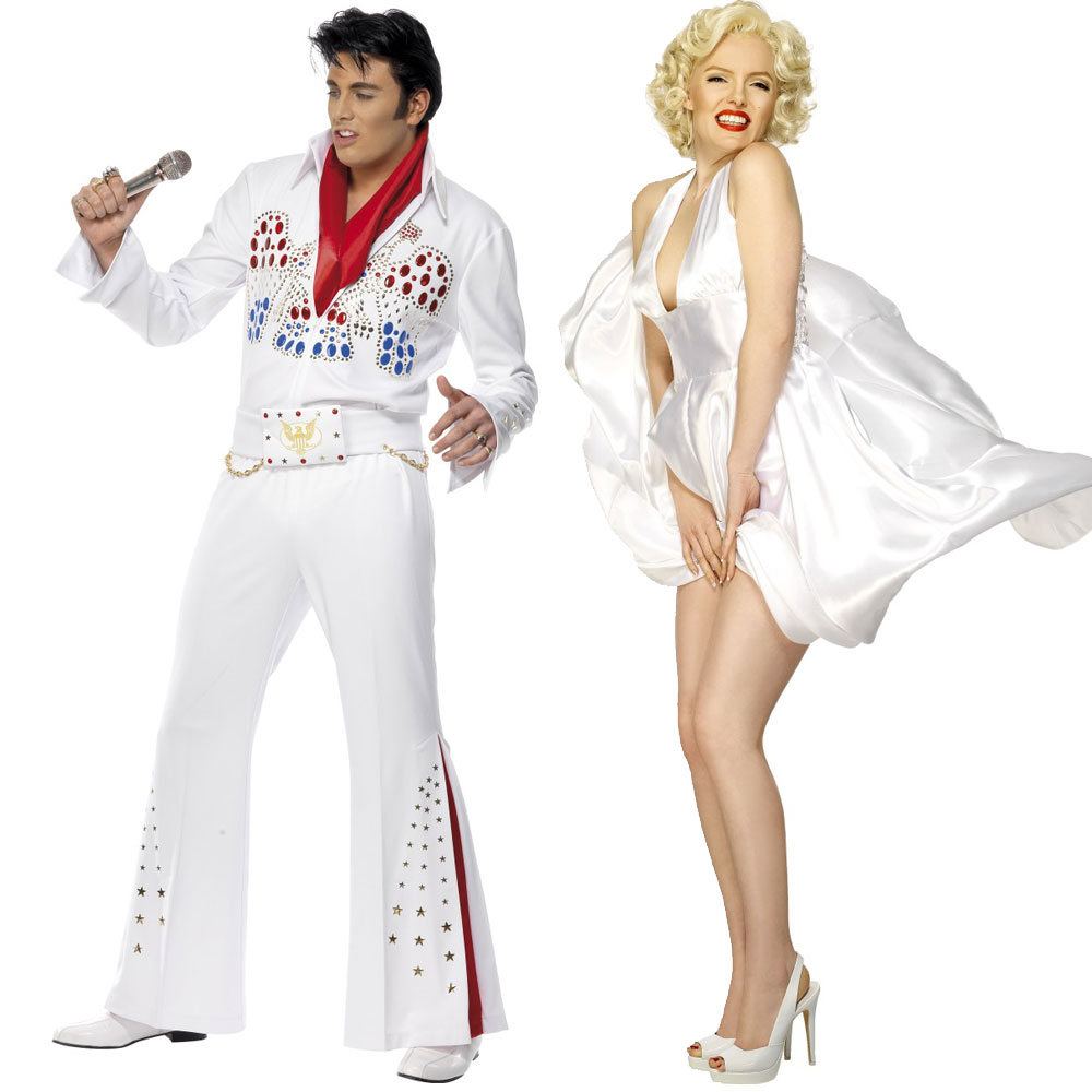 Unisex Couples 1950s Fancy Dress Womens Mens Marilyn Monroe Elvis Costume Ebay 9576