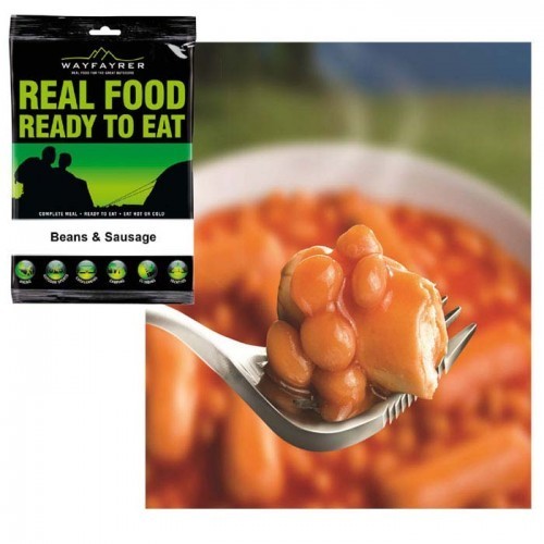 Wayfayrer Ready to Eat Camping / Travel Meals Beans and Sausages
