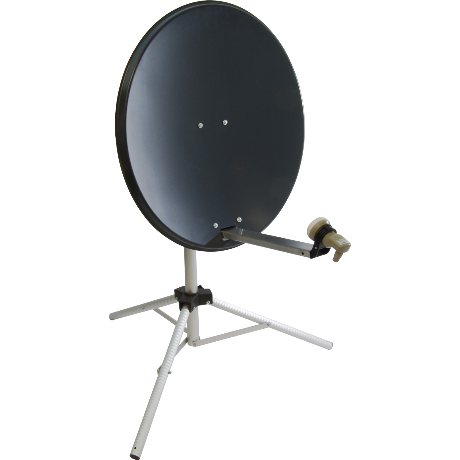 Portable 65cm Grey Satellite Dish Kit with LNB, satfinder and tripod eBay