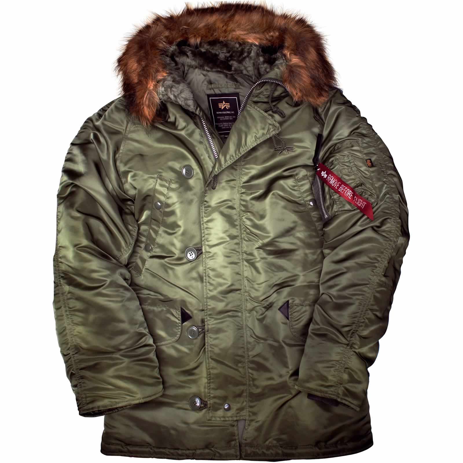 Alpha Industries N 3B Parka Extreme Cold Weather Winter Hooded Jacket