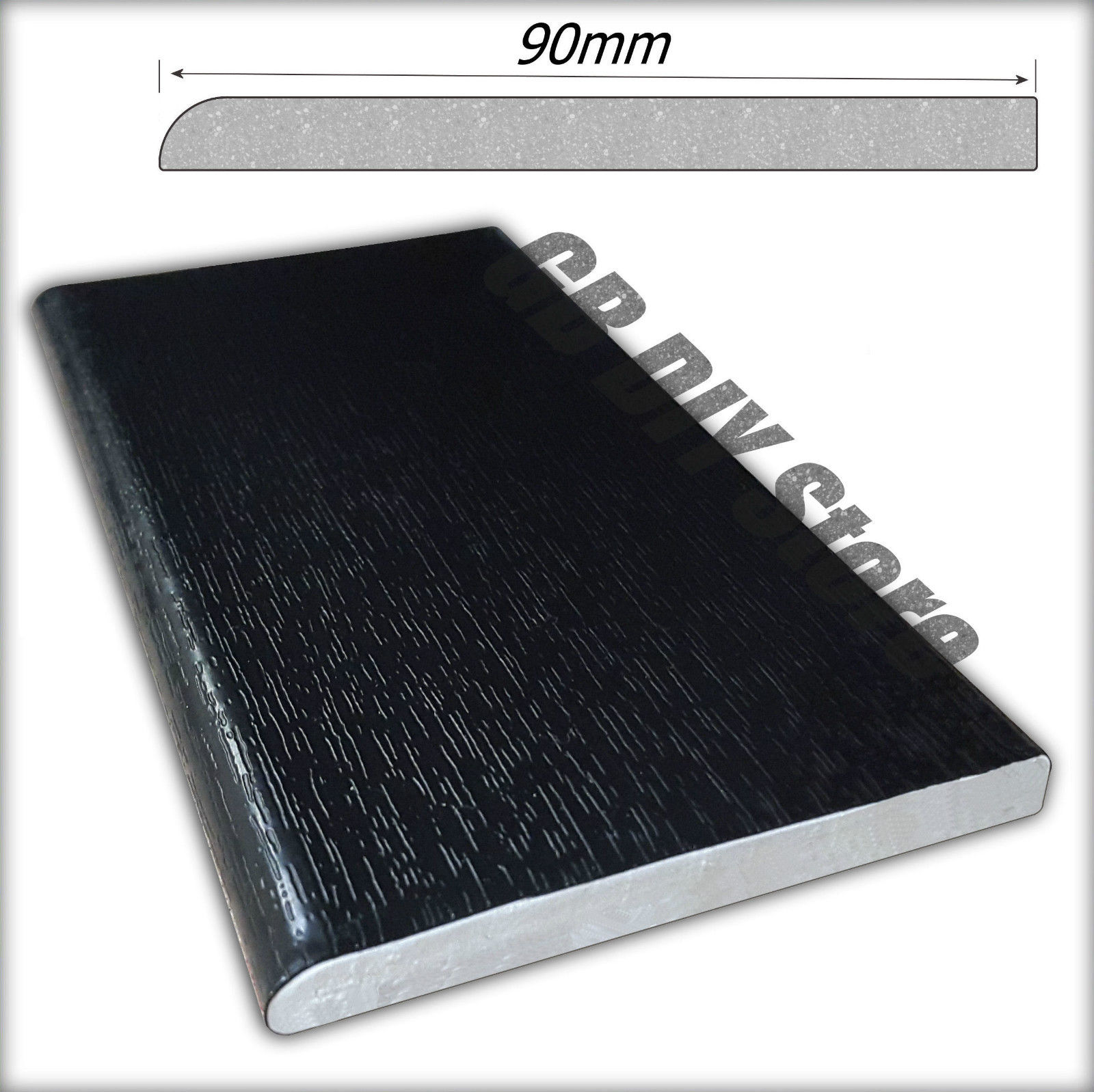 uPVC Window and Door Trim Plastic Architrave Black PVC 5m / 2 x 2.5m