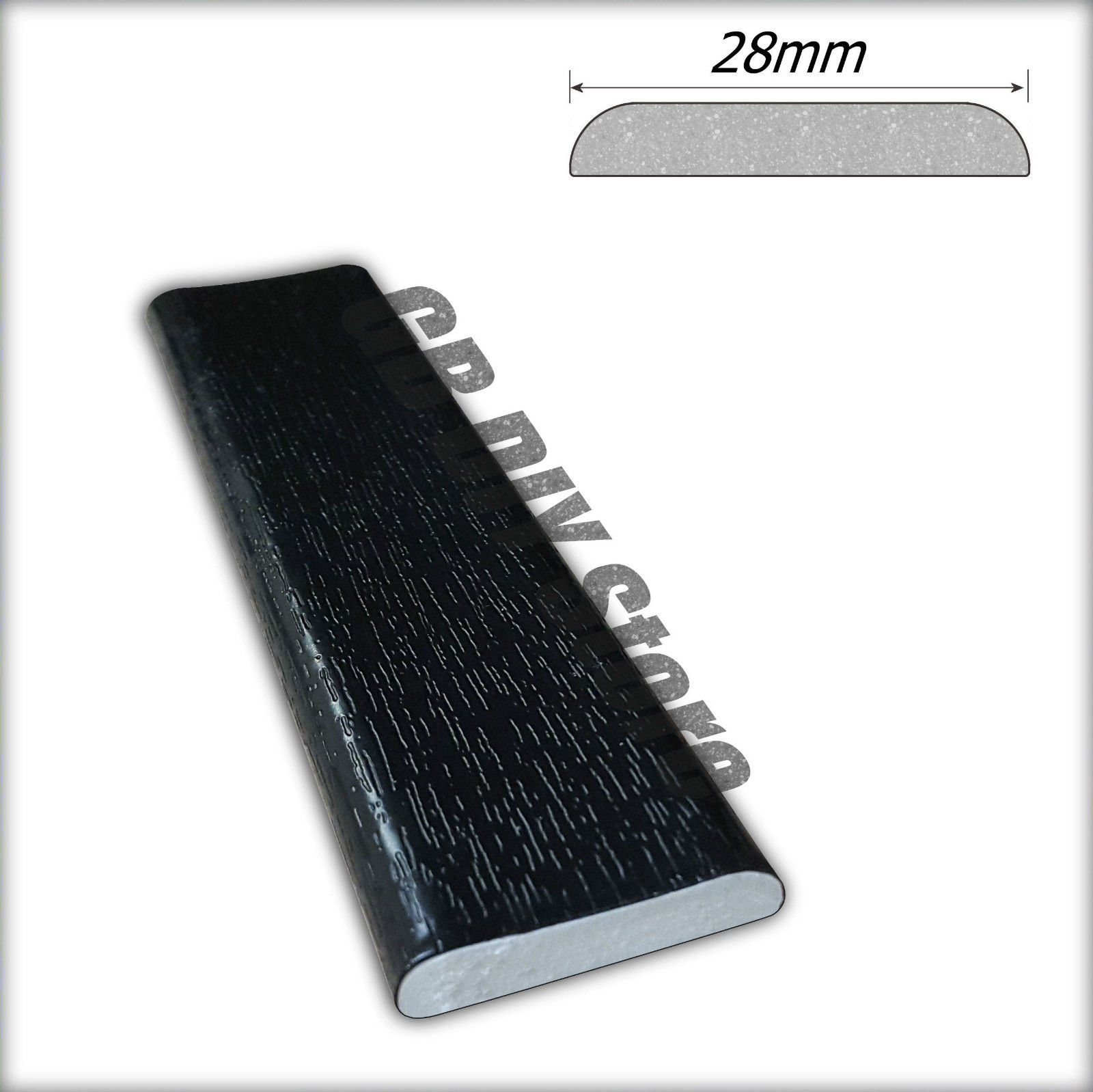 uPVC Window and Door Trim Plastic Architrave Black PVC 5m / 2 x 2.5m