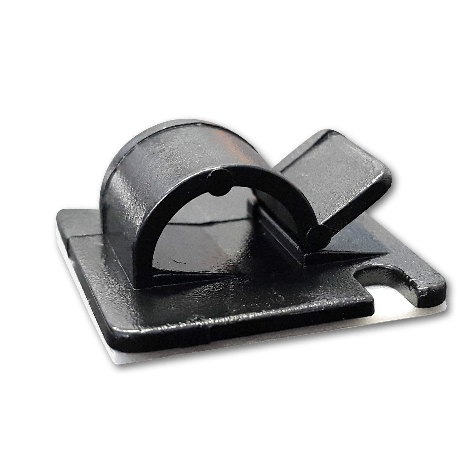 Strong Self Adhesive Cable Clips In Black &amp; White Various Sizes 16/25
