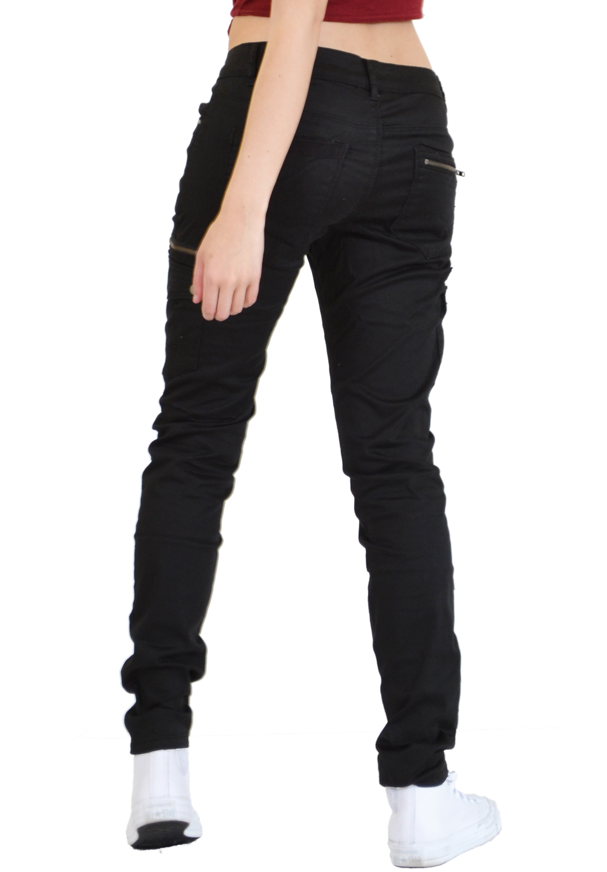 New Ladies Womens Slim Fitted Stretch Combat Jeans Pants Skinny Cargo Trousers Ebay 
