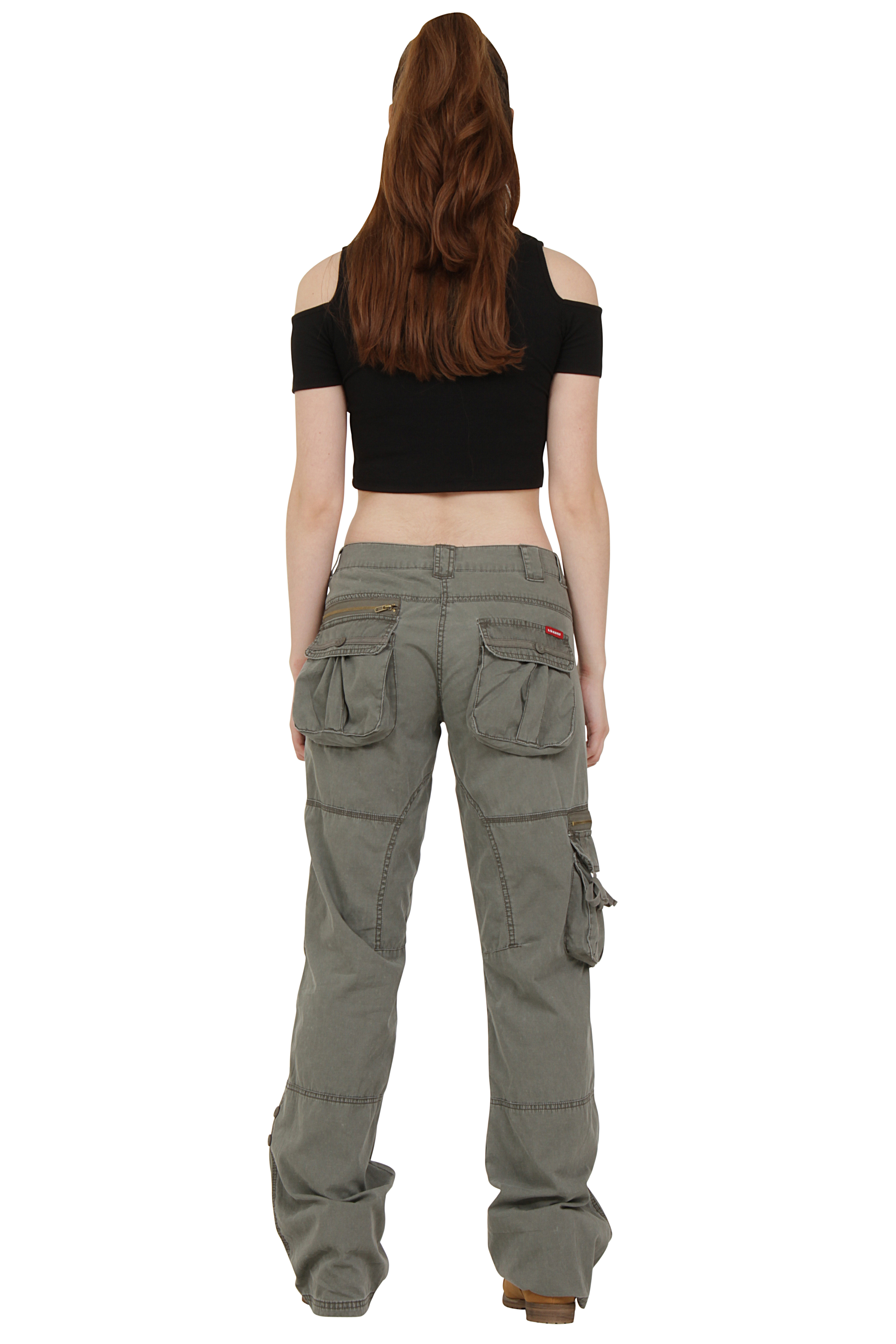 army green wide leg pants