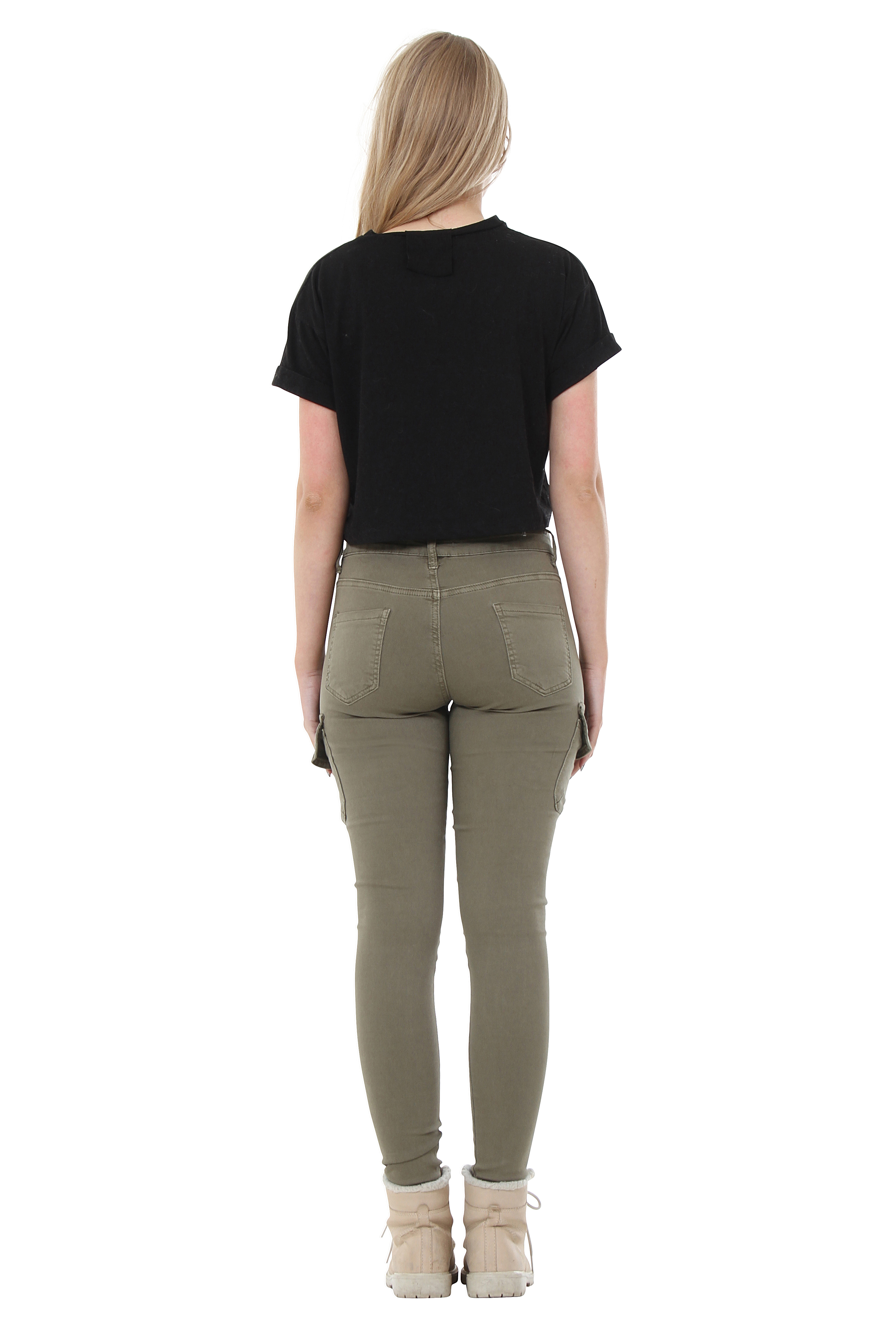 womens olive green skinny cargo pants