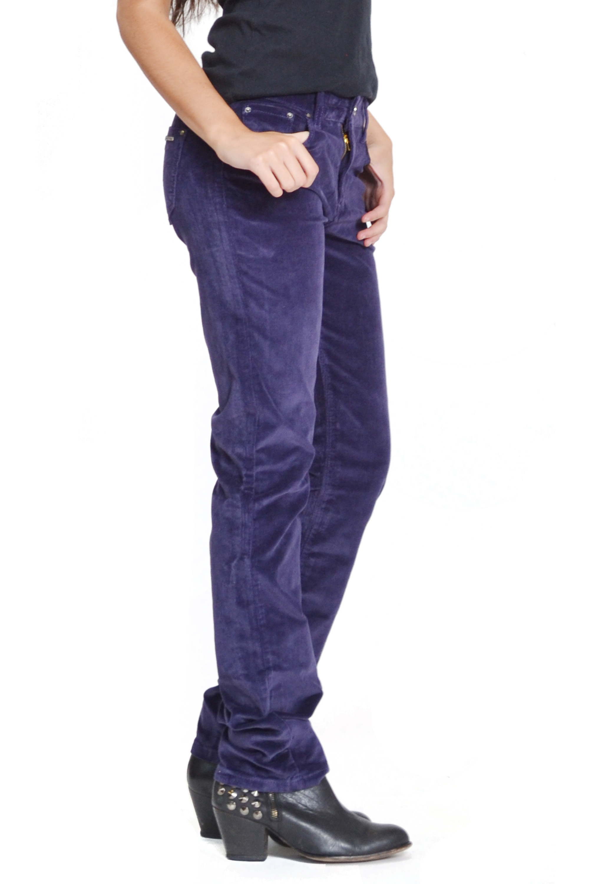 purple corduroy trousers