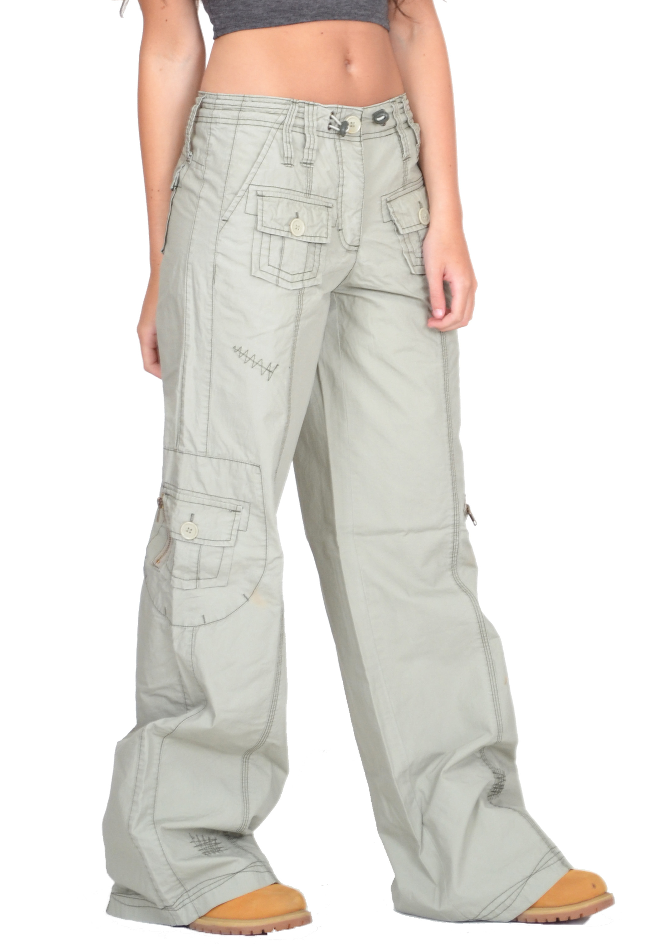 New Baggy Wide Leg Loose Lightweight Combat Trousers Cargo Pants *SMALL