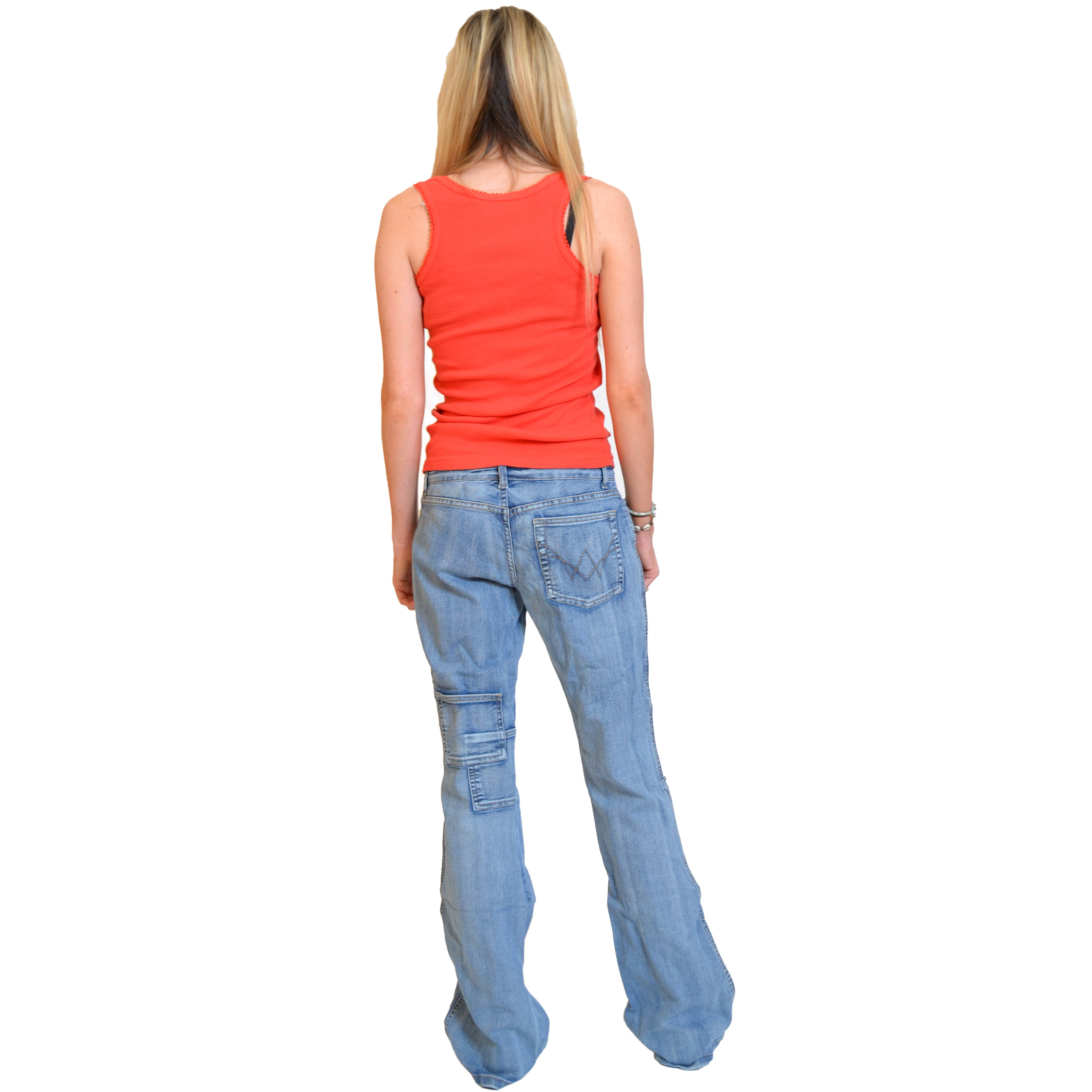 New Ladies Womens Light Blue Combat Jeans Cargo Wide Leg Boyfriend Trousers | eBay