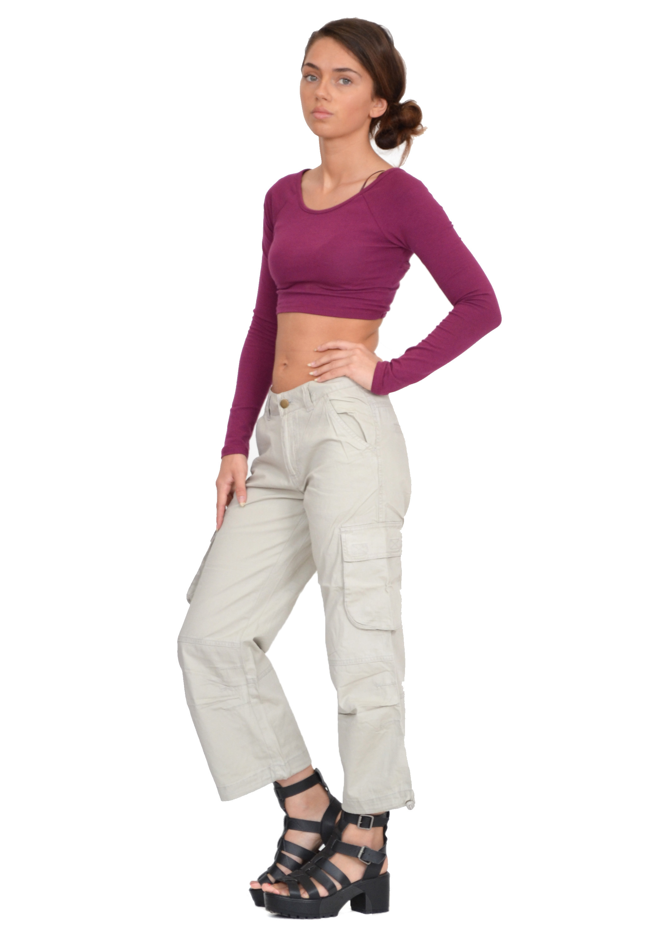 beige cargo pants womens