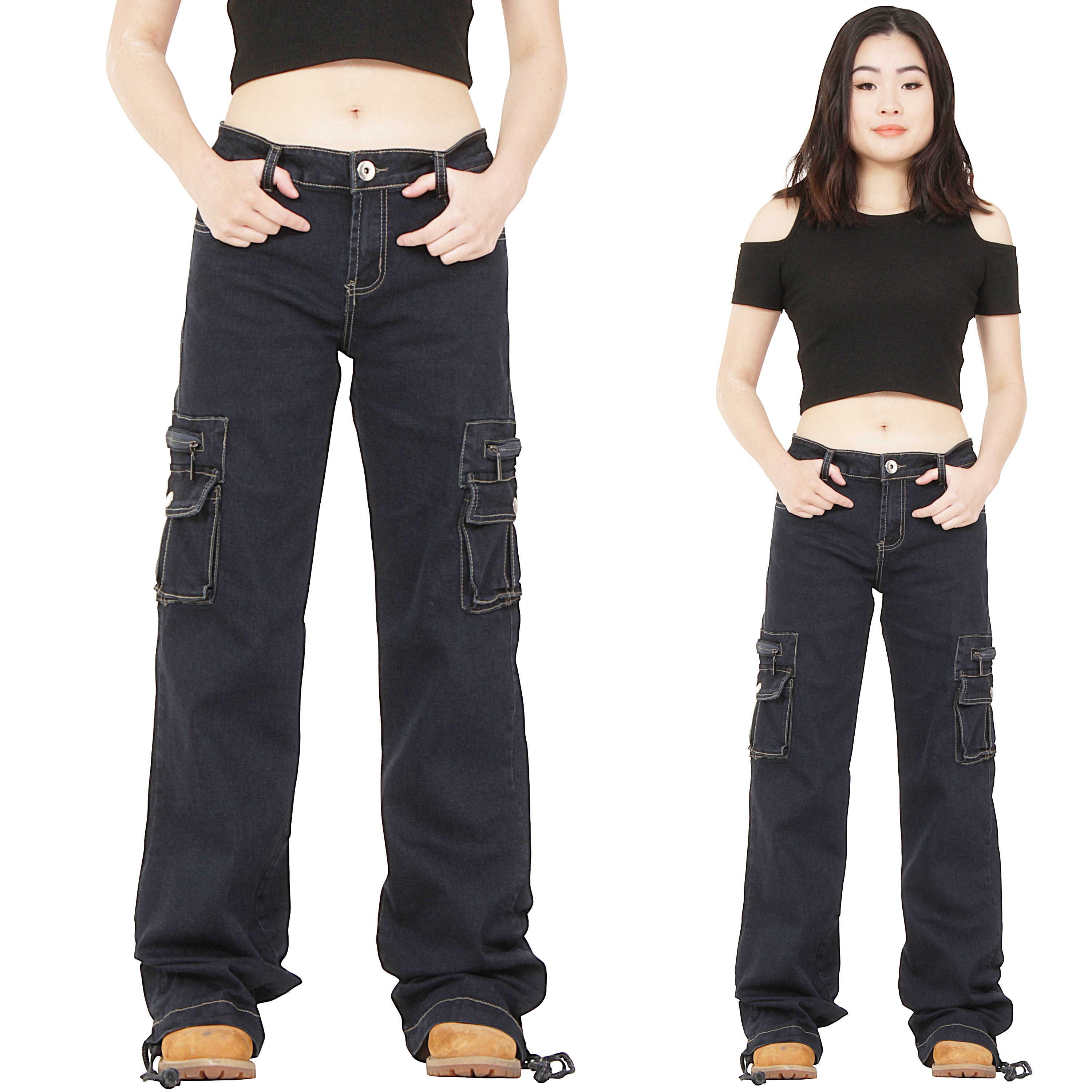 indigo cargo pants