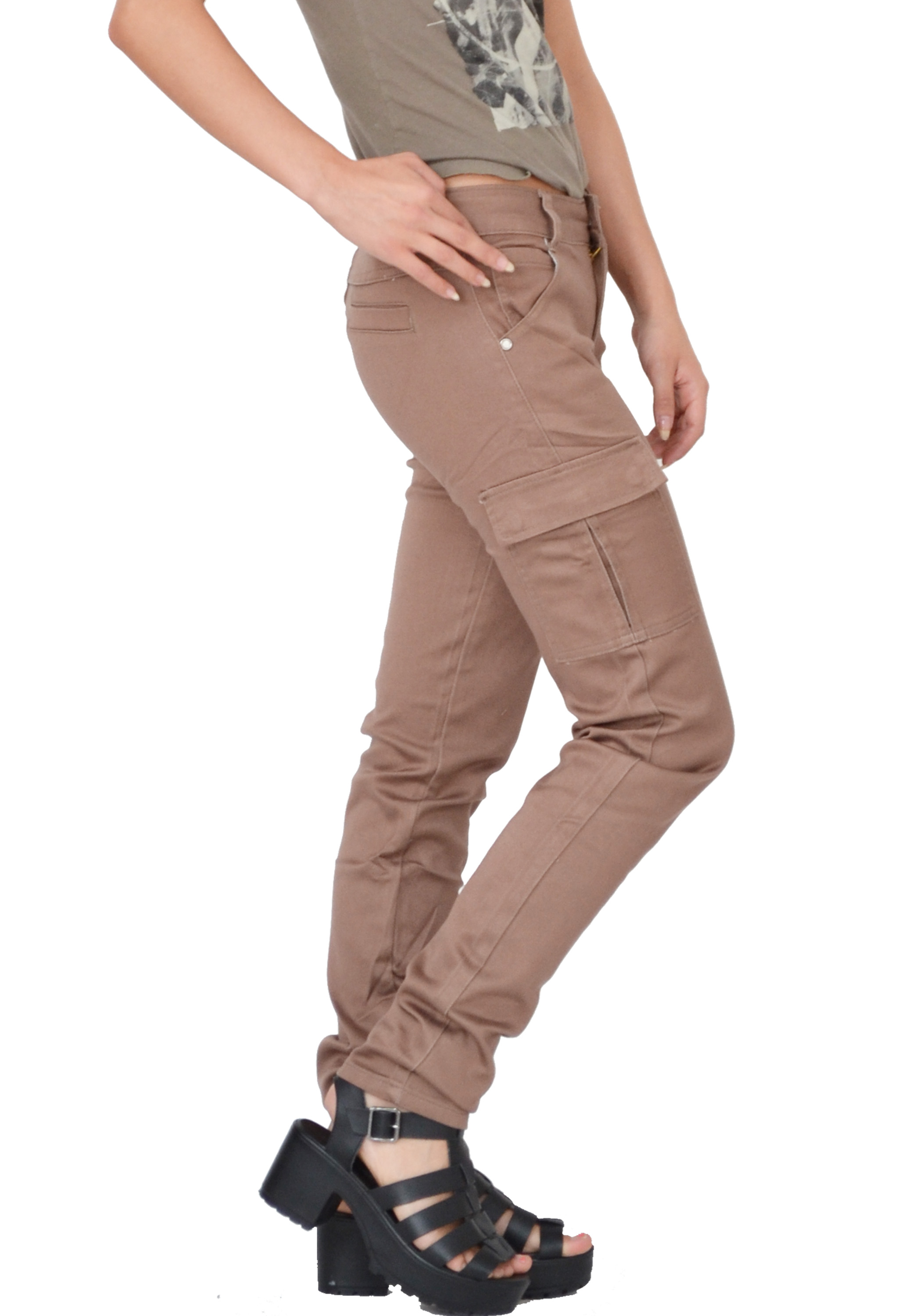 brown slim fit cargo pants