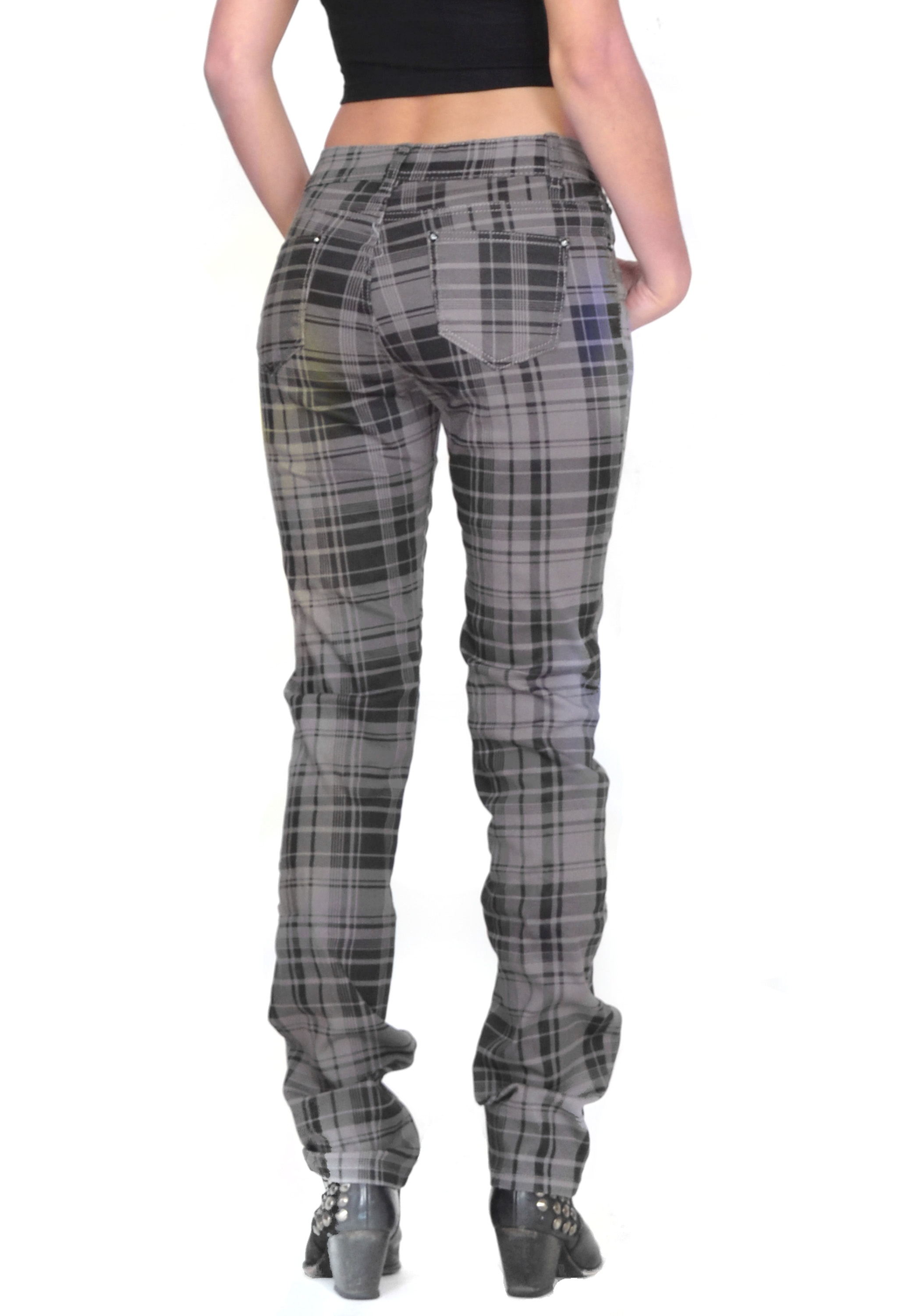 grey tartan pants