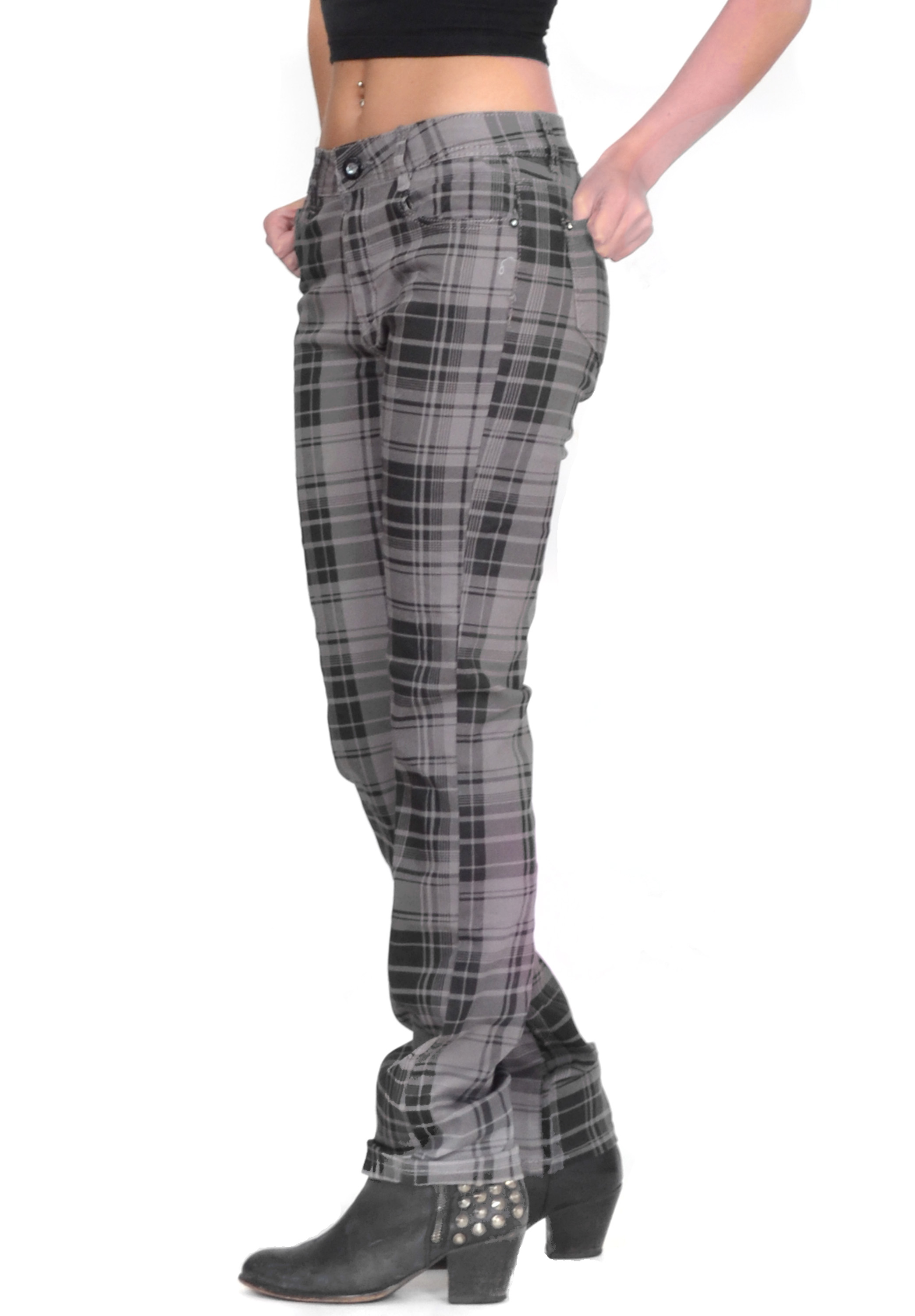 grey tartan pants