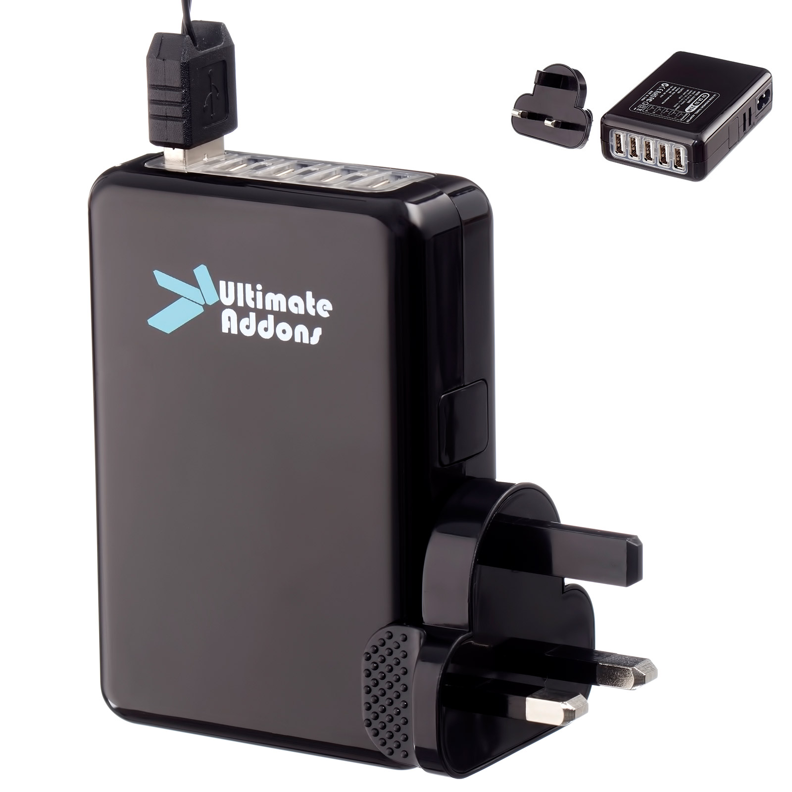 5 Amp 5 USB Port UK Mains Quick Charger Adapter for Samsung Galaxy Tab