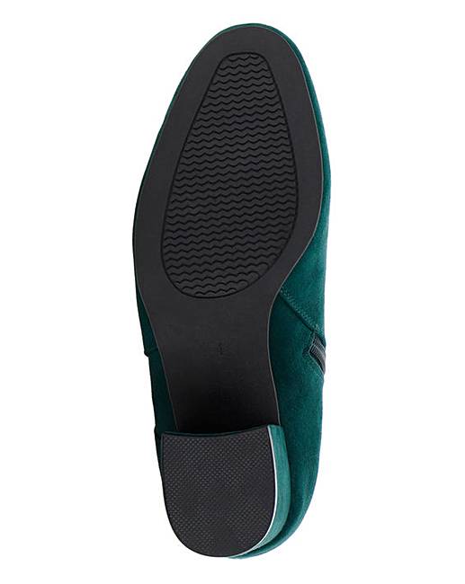 LADIES TEAL WIDE FIT E ANKLE BOOTS SMART WORK LOW-HEEL ZIP-UP COMFY SHOES UK 4-9