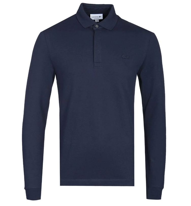 RRP £100 BNWT Details about   Lacoste Paris Polo Long Sleeve in Navy 