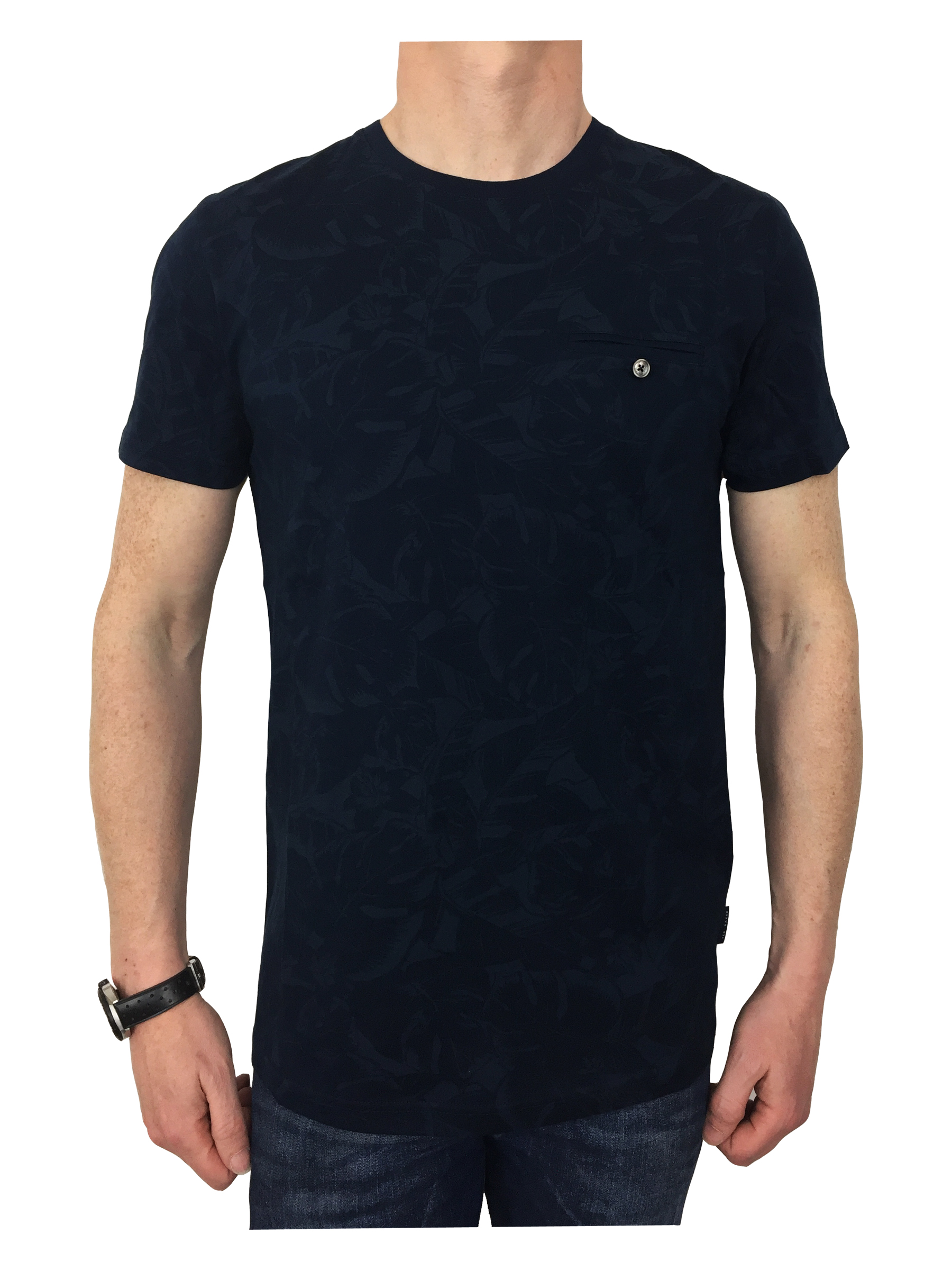 Ted Baker Men's S/S Tonal Floral Print T-Shirt in Navy ...