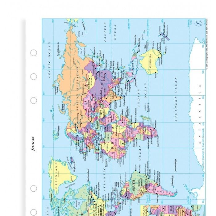 Filofax - A5 World map - Filofax Stationary Refills - 100% GENUINE ...