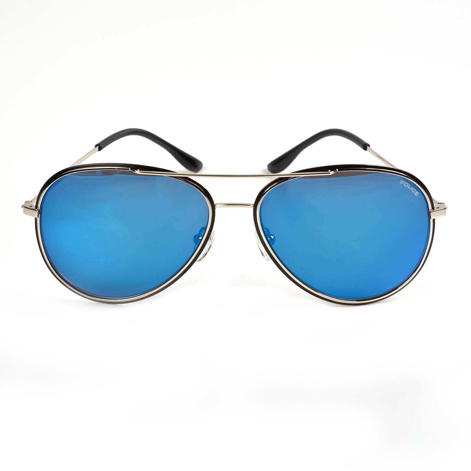 Police S8299 583b Silver Frame Blue Mirror Lens Aviator Sunglasses With Case Ebay 8627