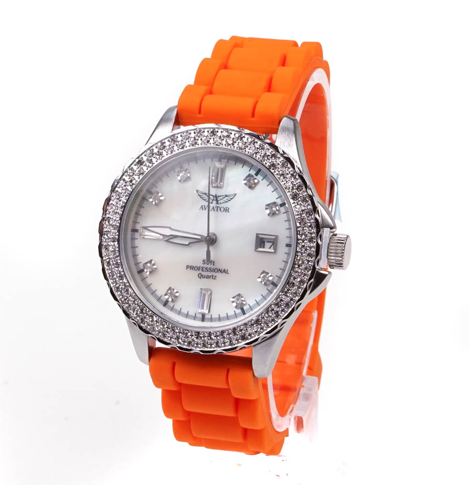 Aviator Ladies Watch Gift Set 5 Interchangeable Straps & Diamante Dial