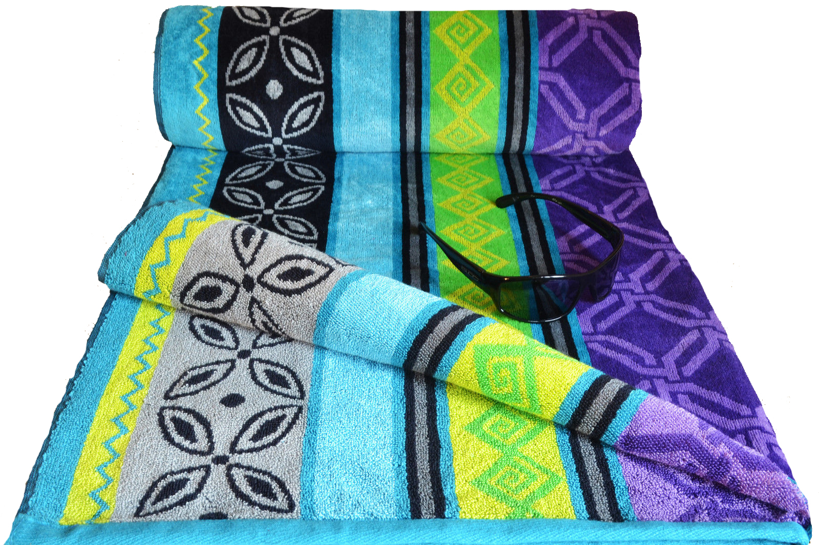 Printed Jumbo Velour Beach Towel 104cm 180cm 100 Egyptian Cotton Kamal