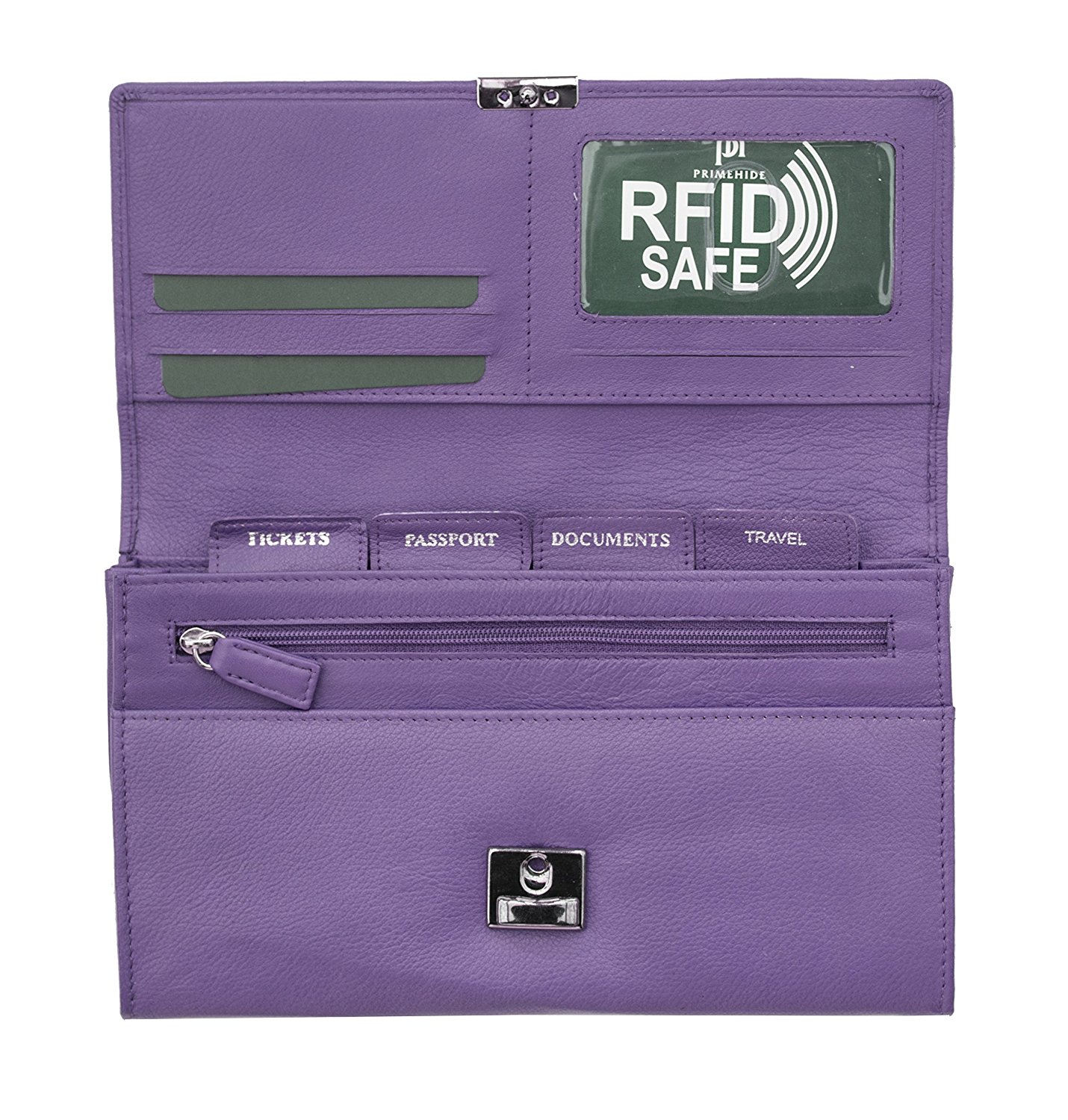 Homme Femme en cuir RFID blocking Travel Planner Wallet Purse Porte-passeport