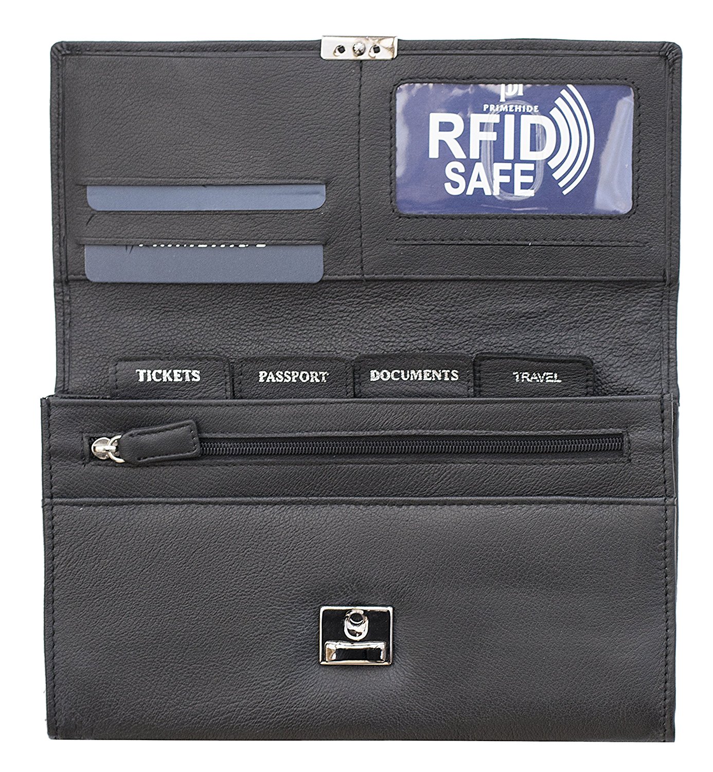 Homme Femme en cuir RFID blocking Travel Planner Wallet Purse Porte-passeport