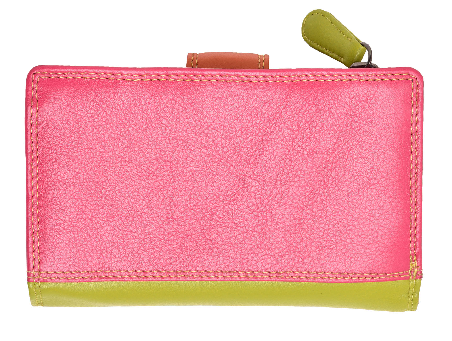 Donna RFID Blocco morbido Portafoglio Pochette in Vera Pelle con Cerniera Portamonete