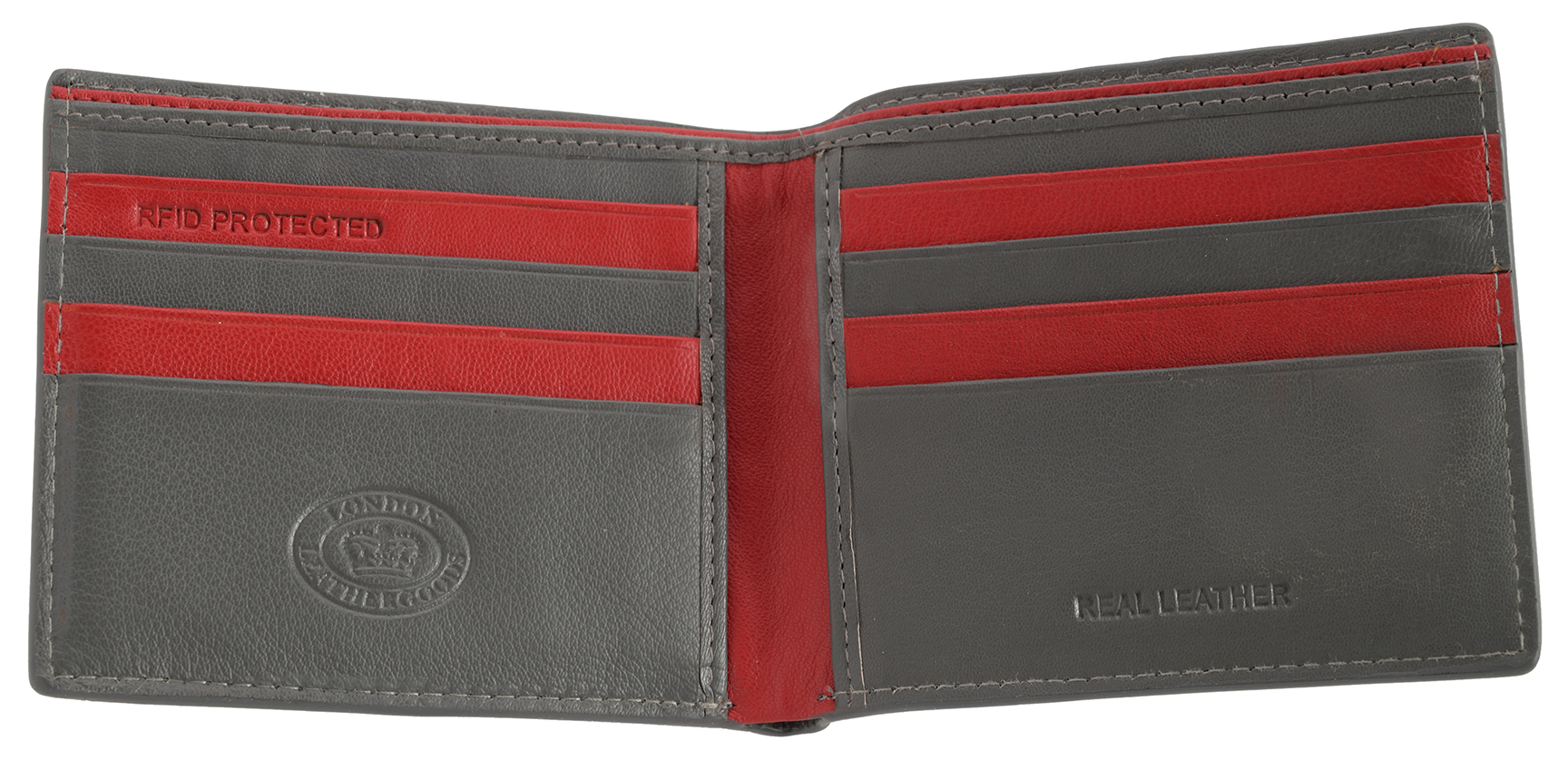Mens Gents Genuine Leather Ultra Slim RFID Blocking Safe Two Tone Wallet Purse