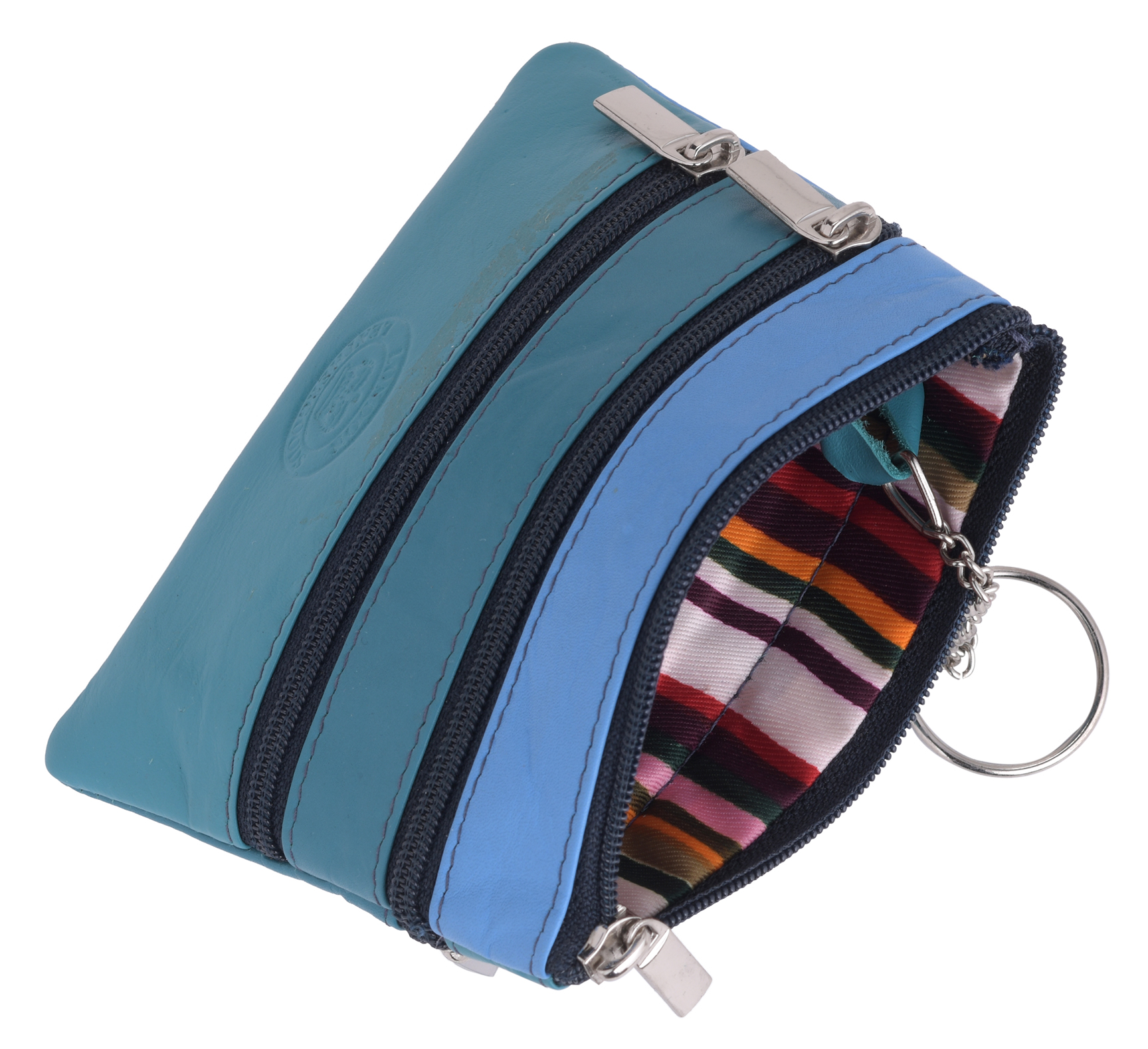 Femmes Super Doux Cuir Véritable Multi Couleur Multi Pièces zippée card case