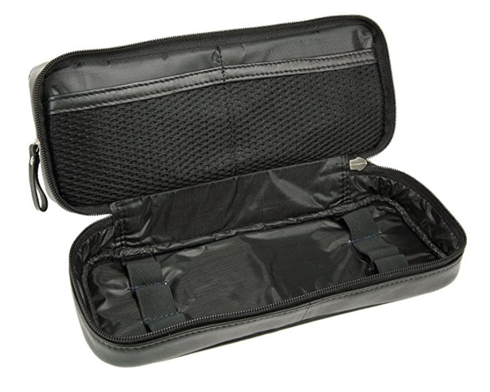 Unisex Premium Leather Washbag Travel Shampoo Shaving Bag Zipped Bottom