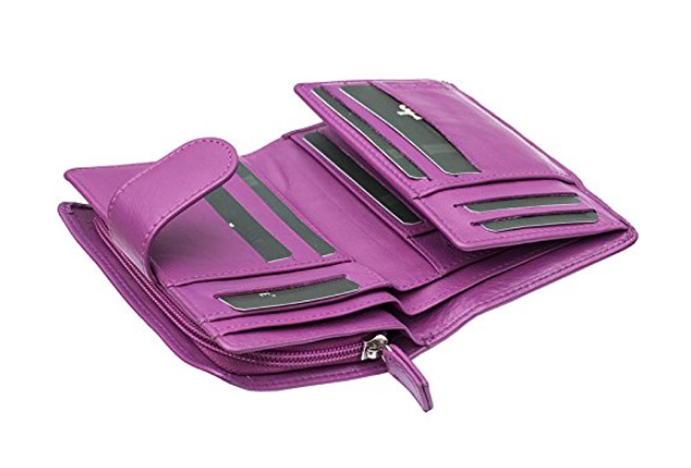 Ladies Stylish Leather Purse Wallet with Zipped Coin Section Super Soft