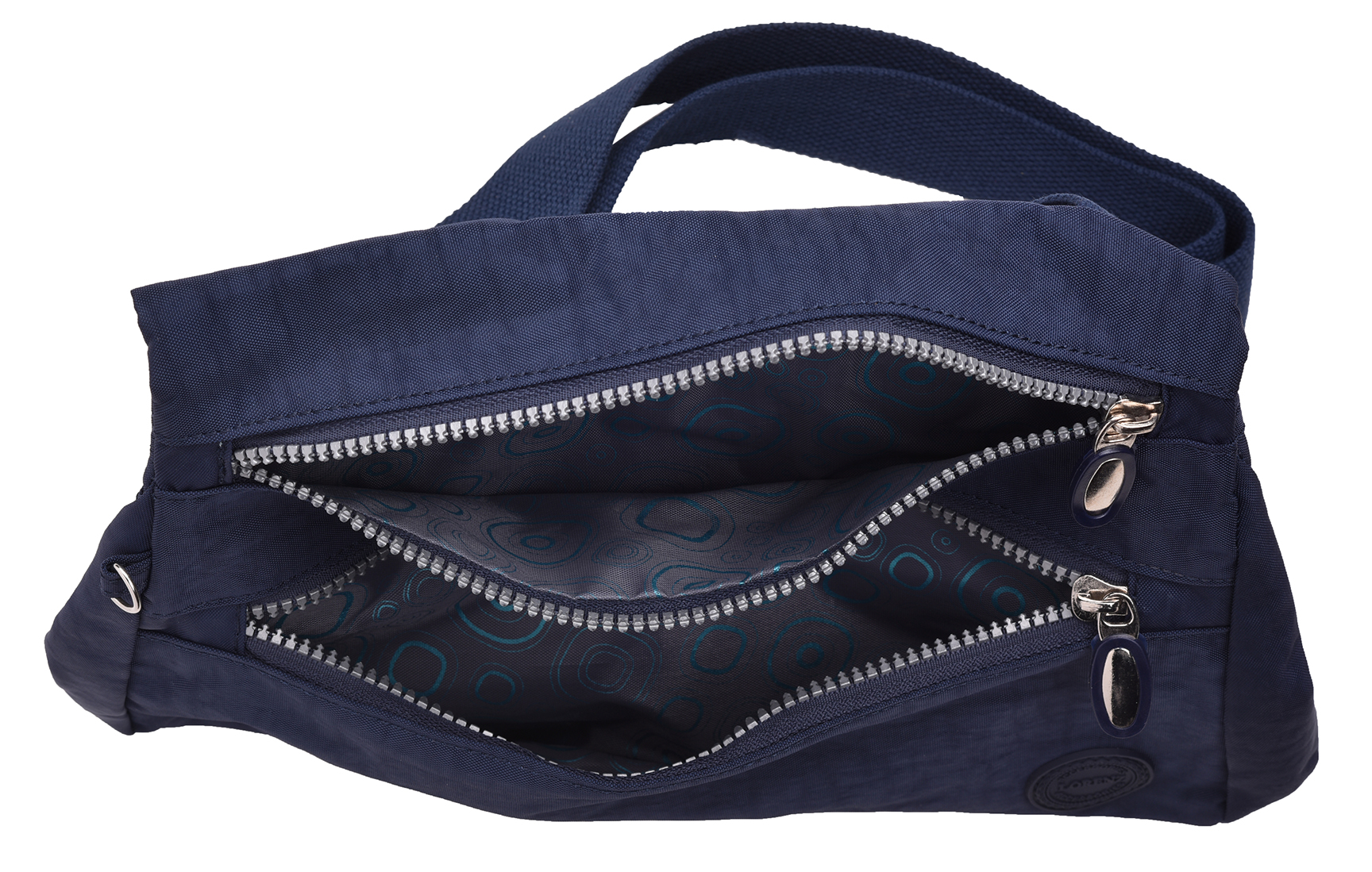 Ladies Lightweight Triple Zipped Shoulder Cross Body Bag by Lorenz Mens