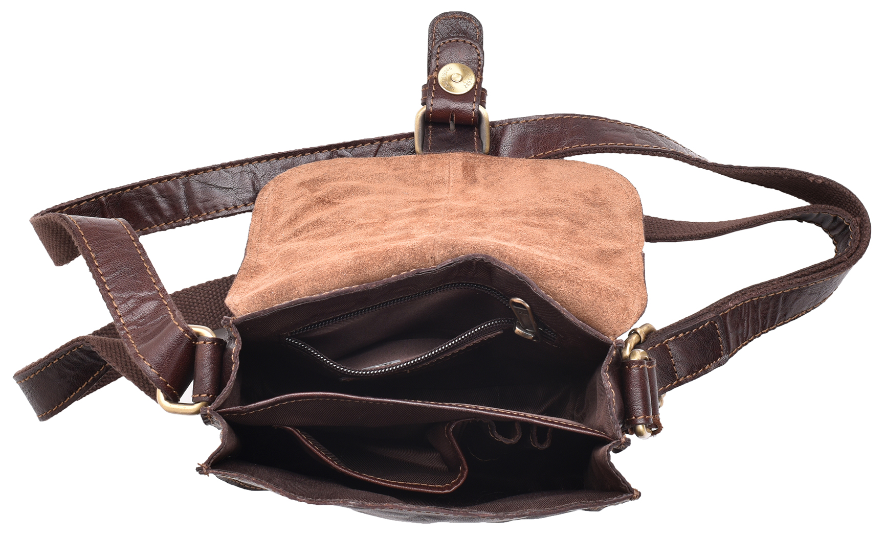 Ladies Womens Small Vintage Leather Hunter Style Shoulder Cross Body Bag Handbag