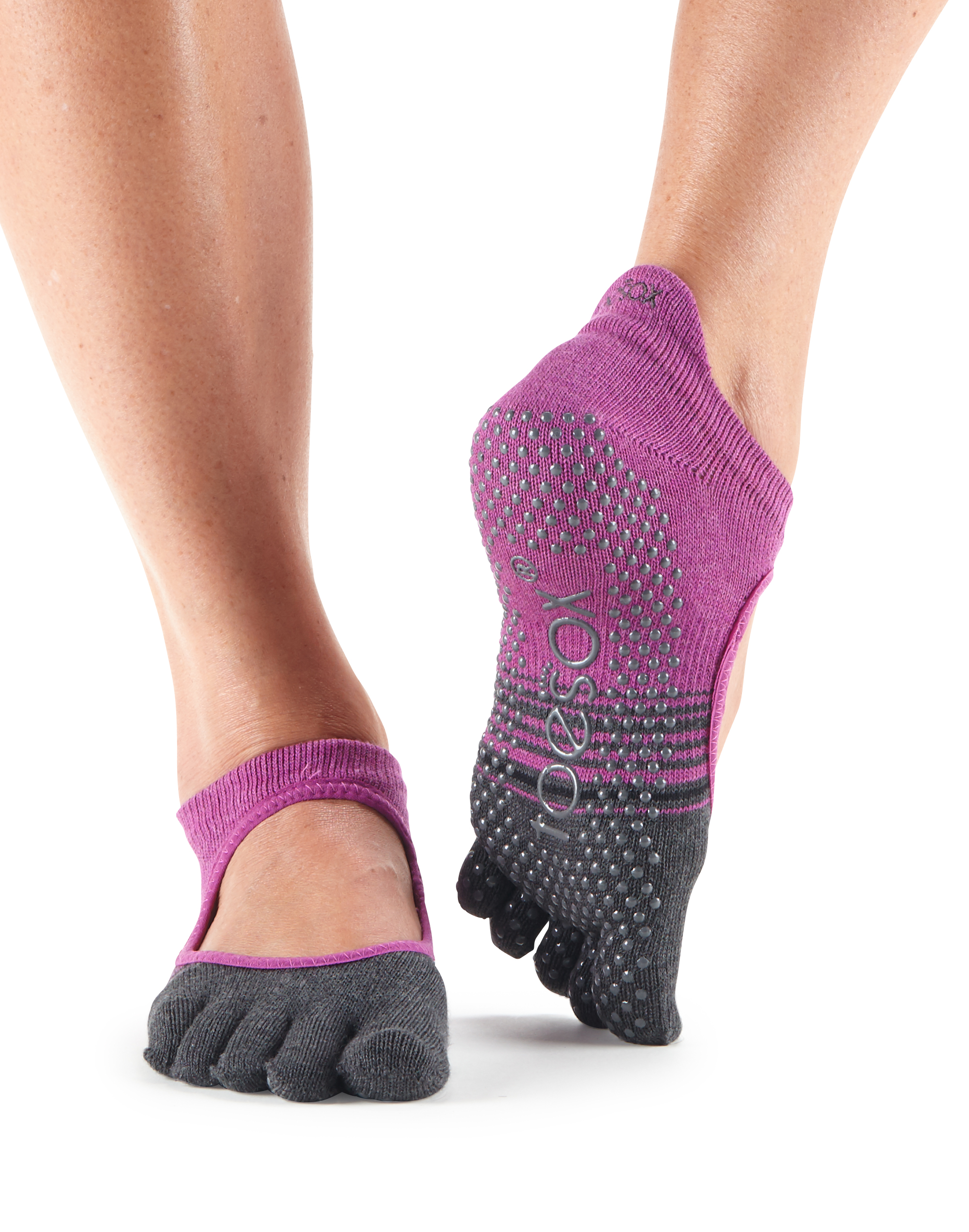 Toesox Full Toe Bellarina Non Slip Grip Workout Dance Yoga Pilates Socks Ebay 7090